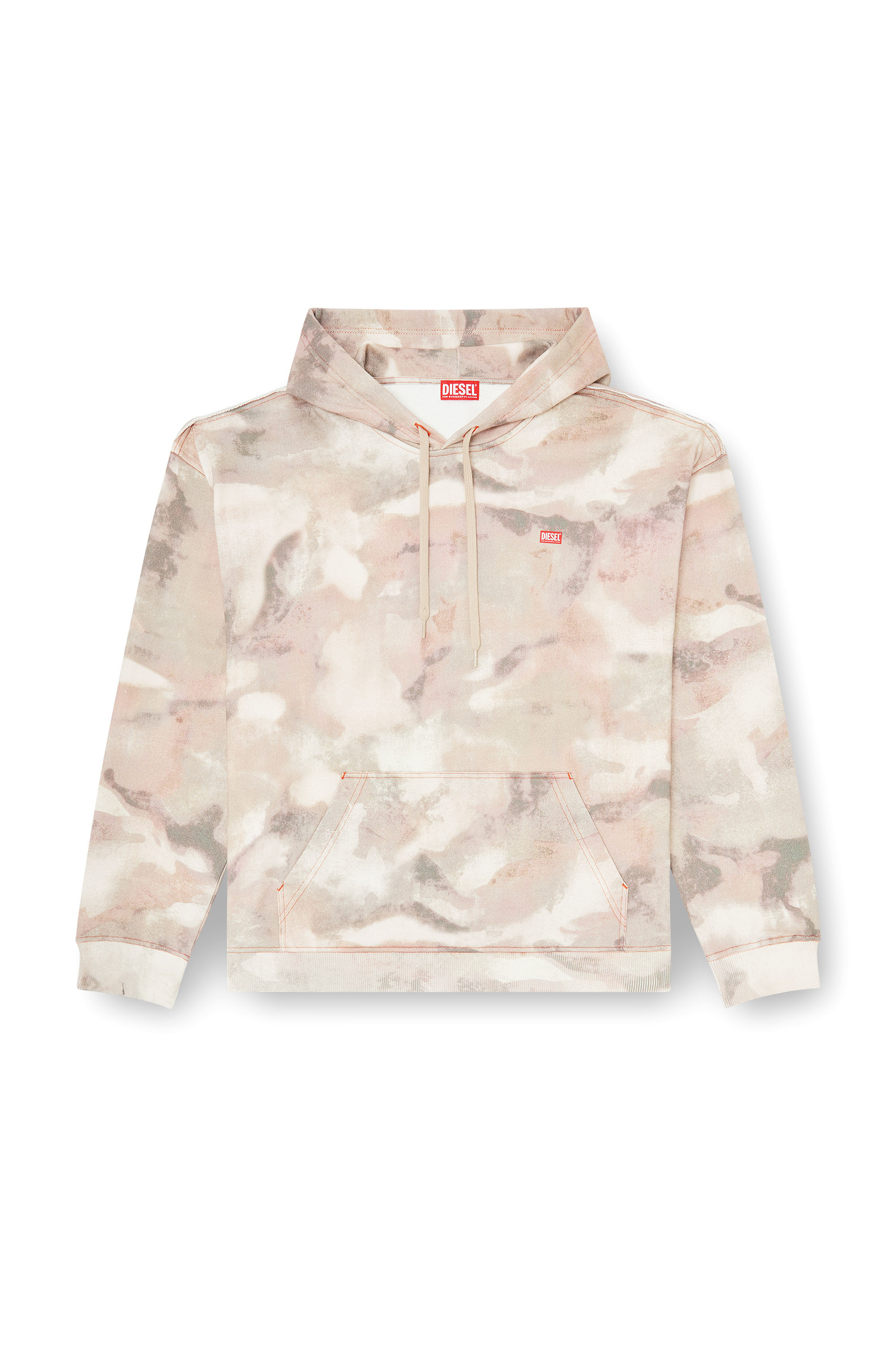 Diesel - S-BOXT-HOOD-V1, Sudadera con capucha de algod&oacute;n org&aacute;nico con estampado de camuflaje Hombre in Beige - 3