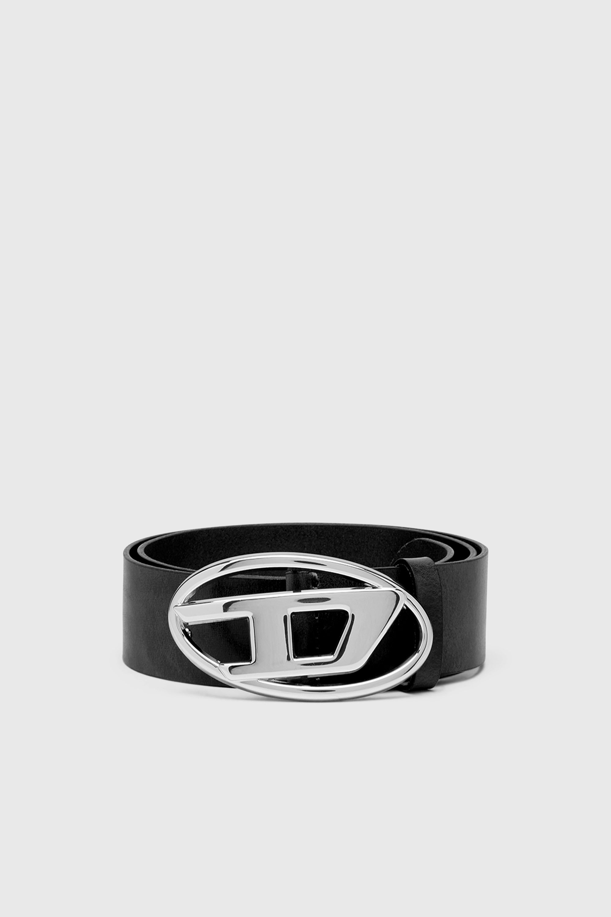 Diesel - B-1DR W, Cintur&oacute;n 3.9 cm de cuero con hebilla Oval D Mujer in Negro - 1