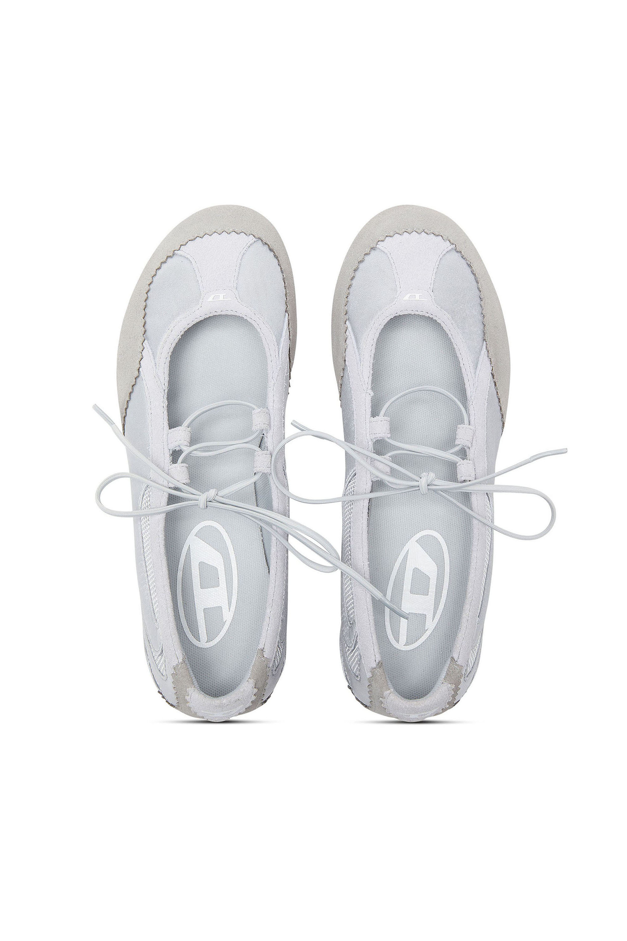 Diesel - D-MILE BALLERINA LACE UP II W, D-Mile - Bailarinas en piel y malla Mujer in Azul marino - 4