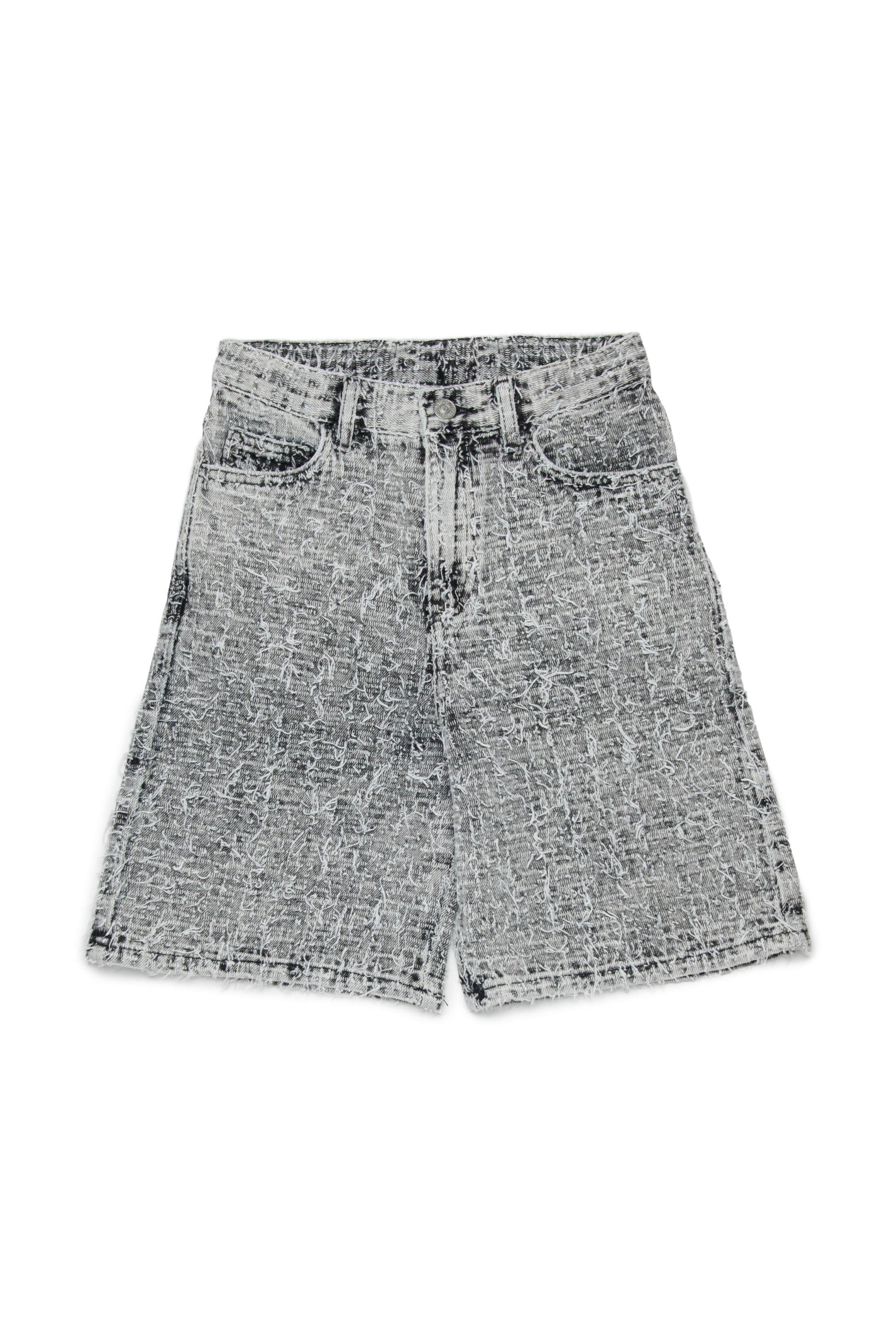 Diesel - D-ARGJX-SHORT-J, Shorts vaqueros con acabado texturizado Mujer in Gris - 1
