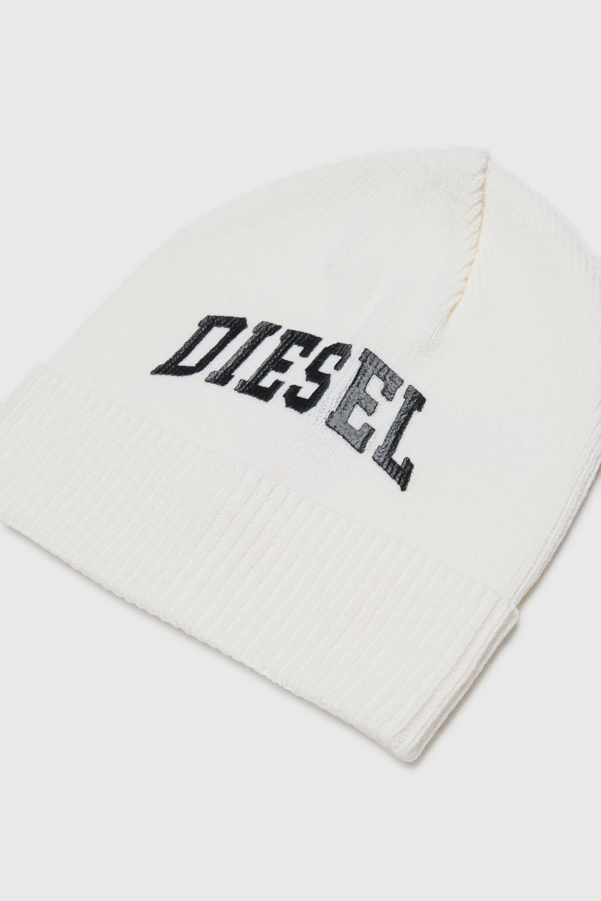 Diesel - FBAND, Unisex's Wool-blend beanie with logo in White - 3