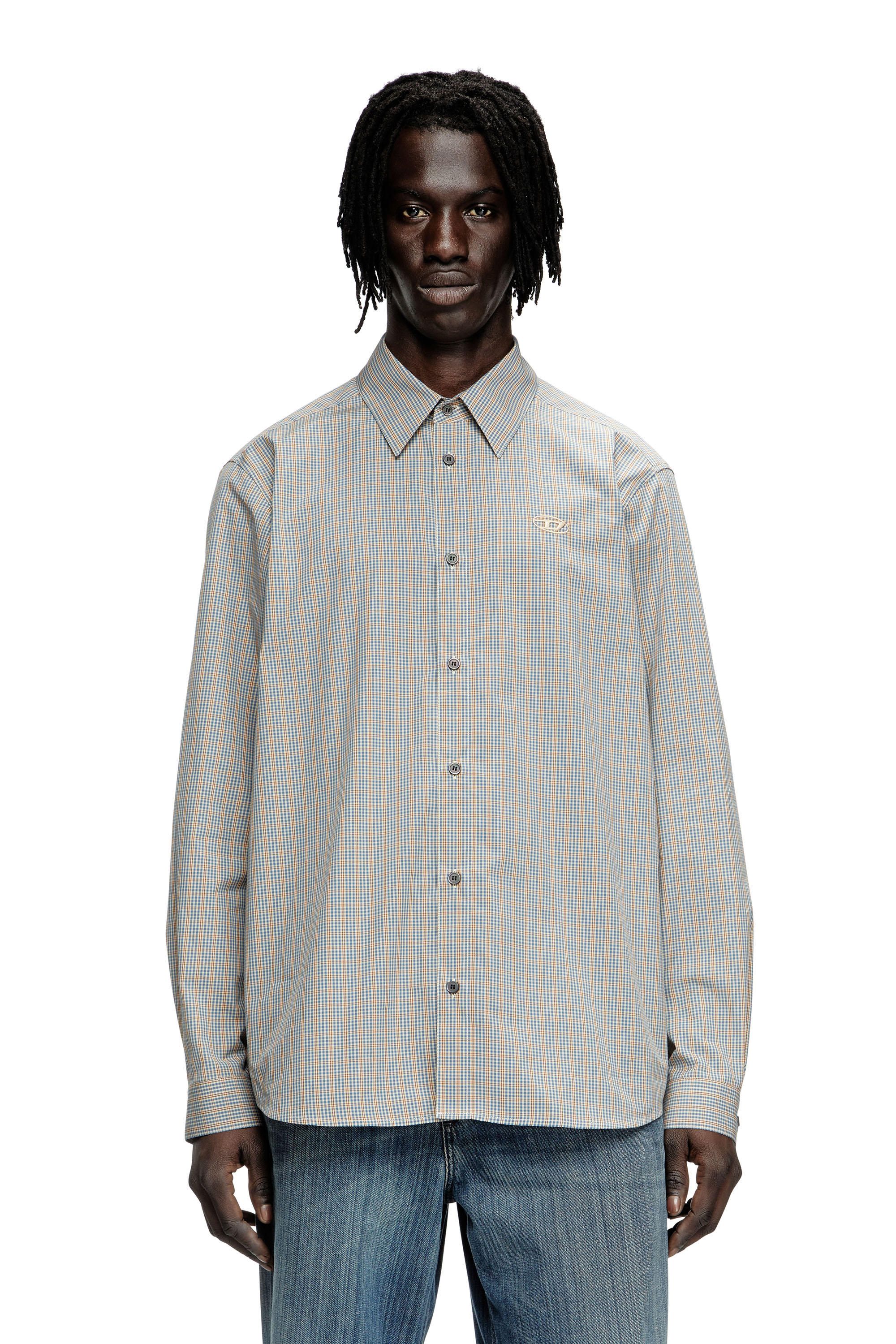 Diesel - S-SIMPLY-DLBV, Camisa cuadros con bordado oval D Hombre in Multicolor - 1