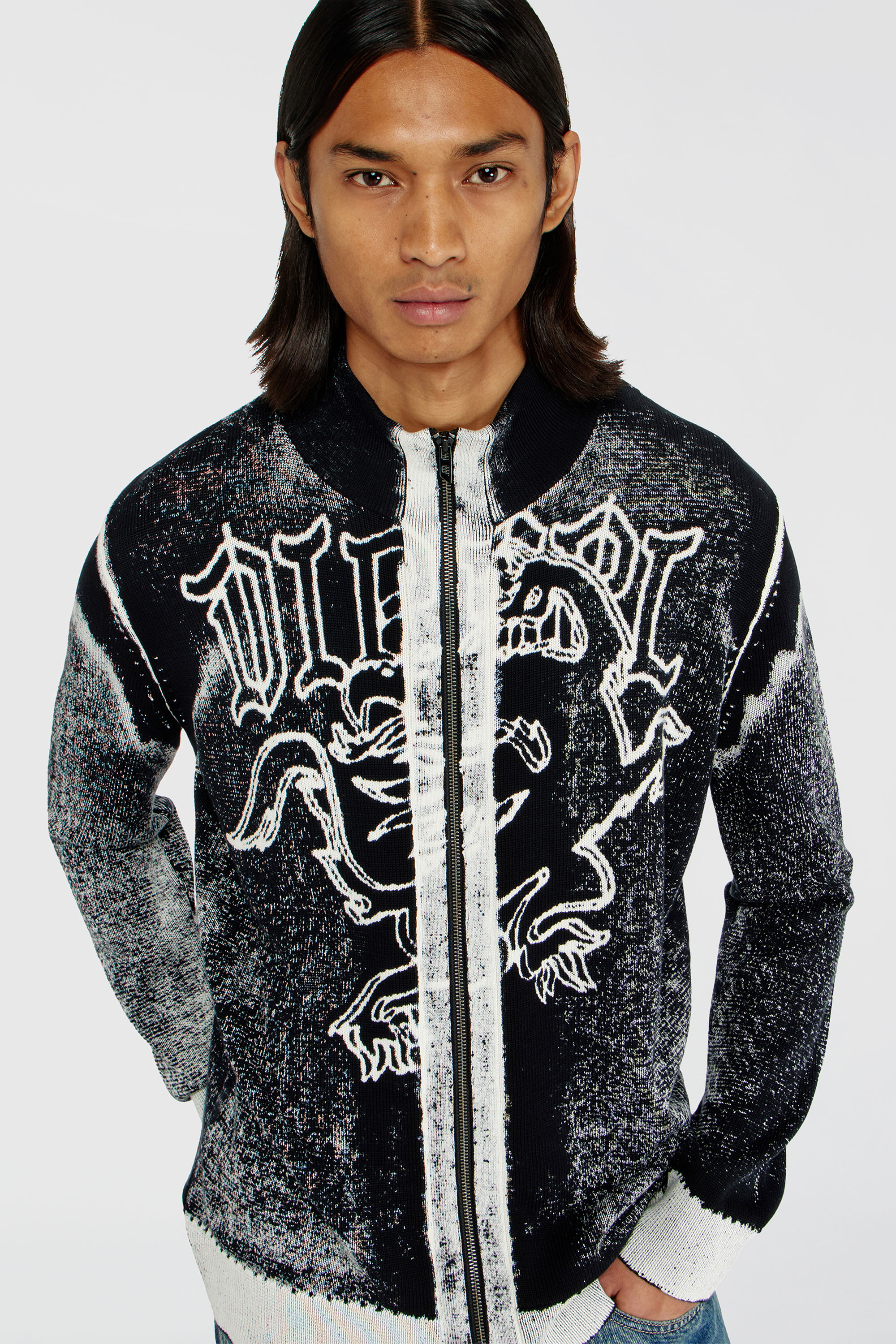 Diesel - K-LAUROS, C&aacute;rdigan tratado con motivo de grifo Hombre in Multicolor - 5