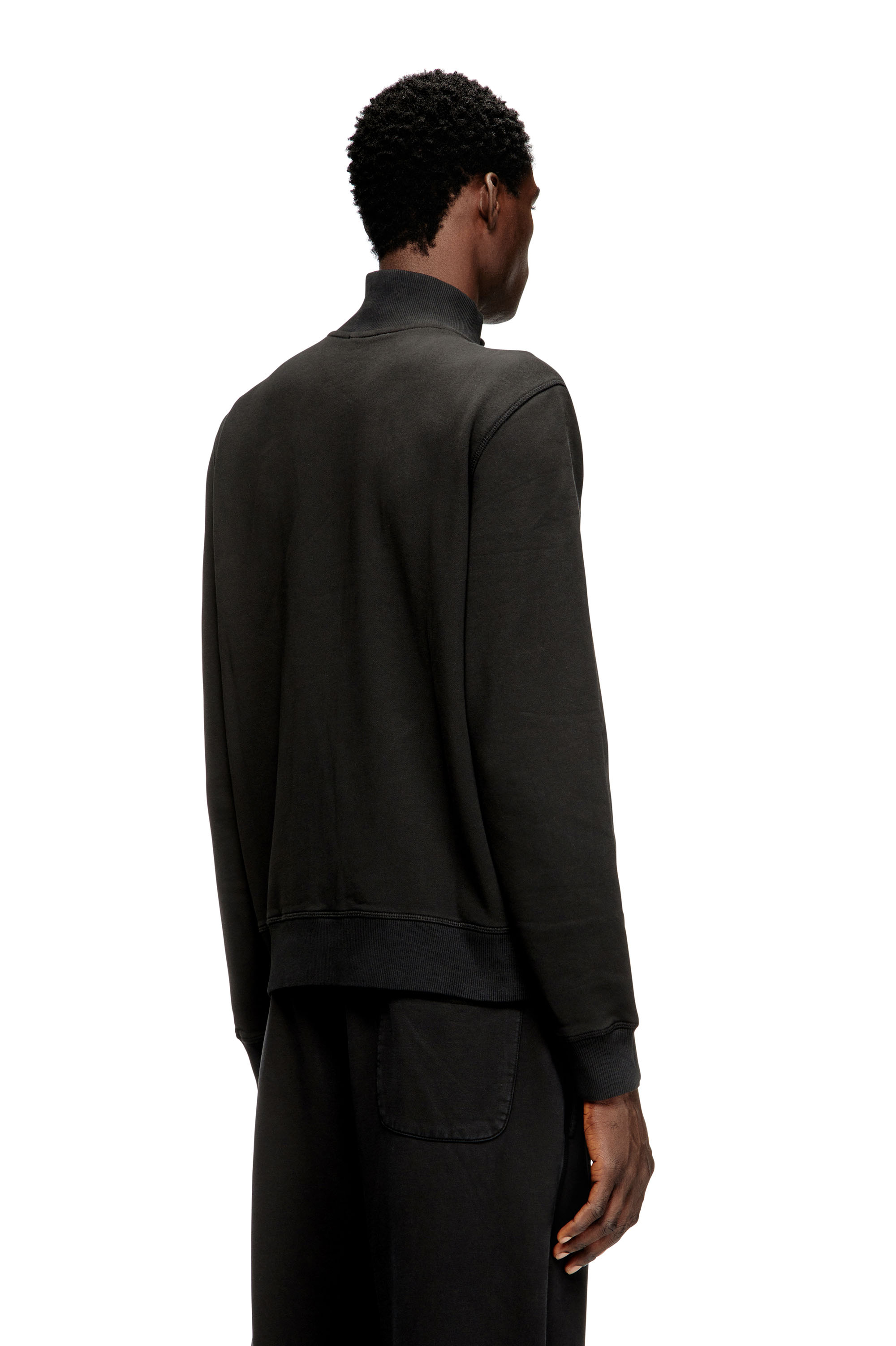 Diesel - S-GINN-ZIP-IOD, Sudadera con cuello simulado y Oval D metálico Hombre in Negro - 4