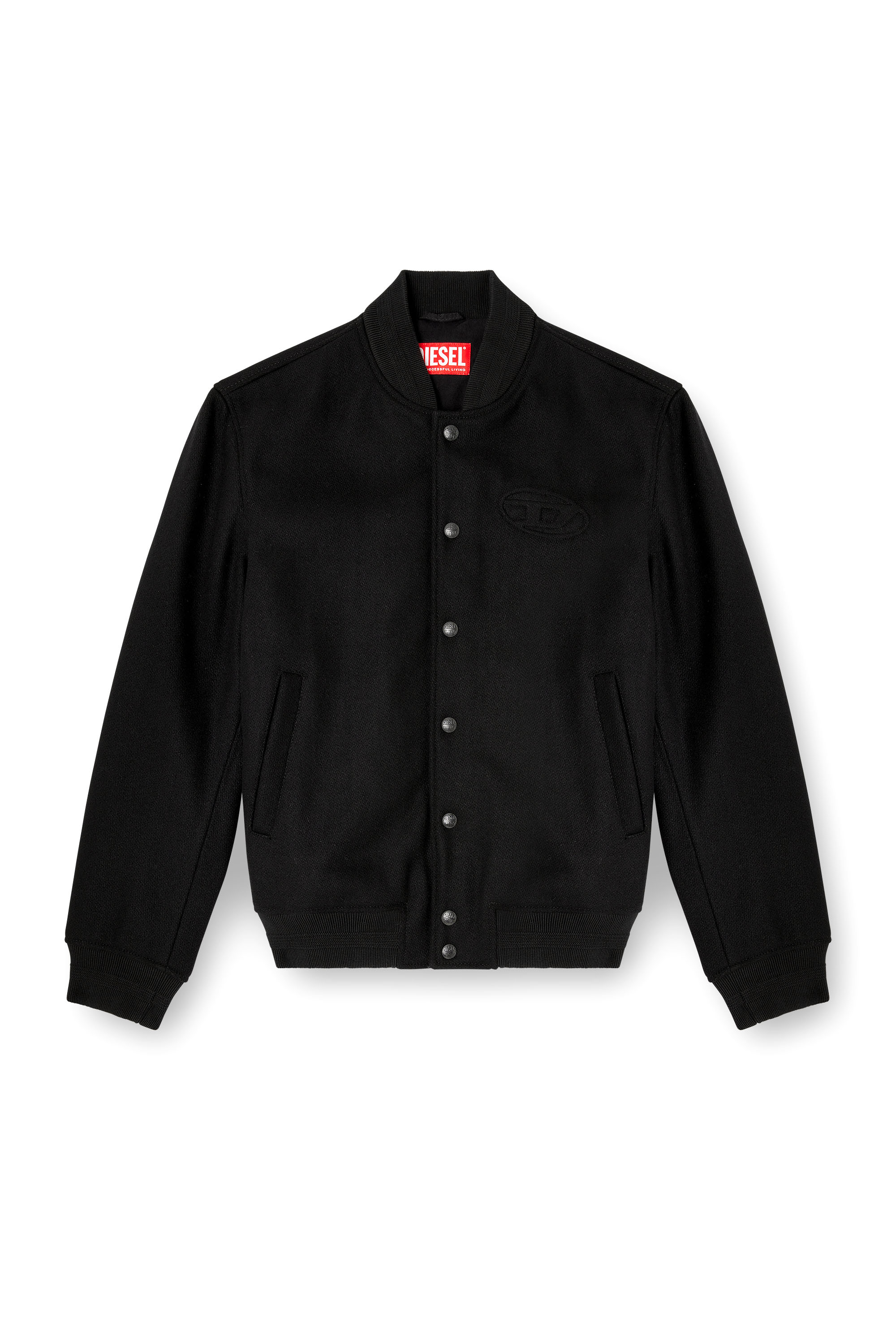 Diesel - J-ARRY, Chaqueta bomber acolchada en mezcla de lana Hombre in Negro - 3