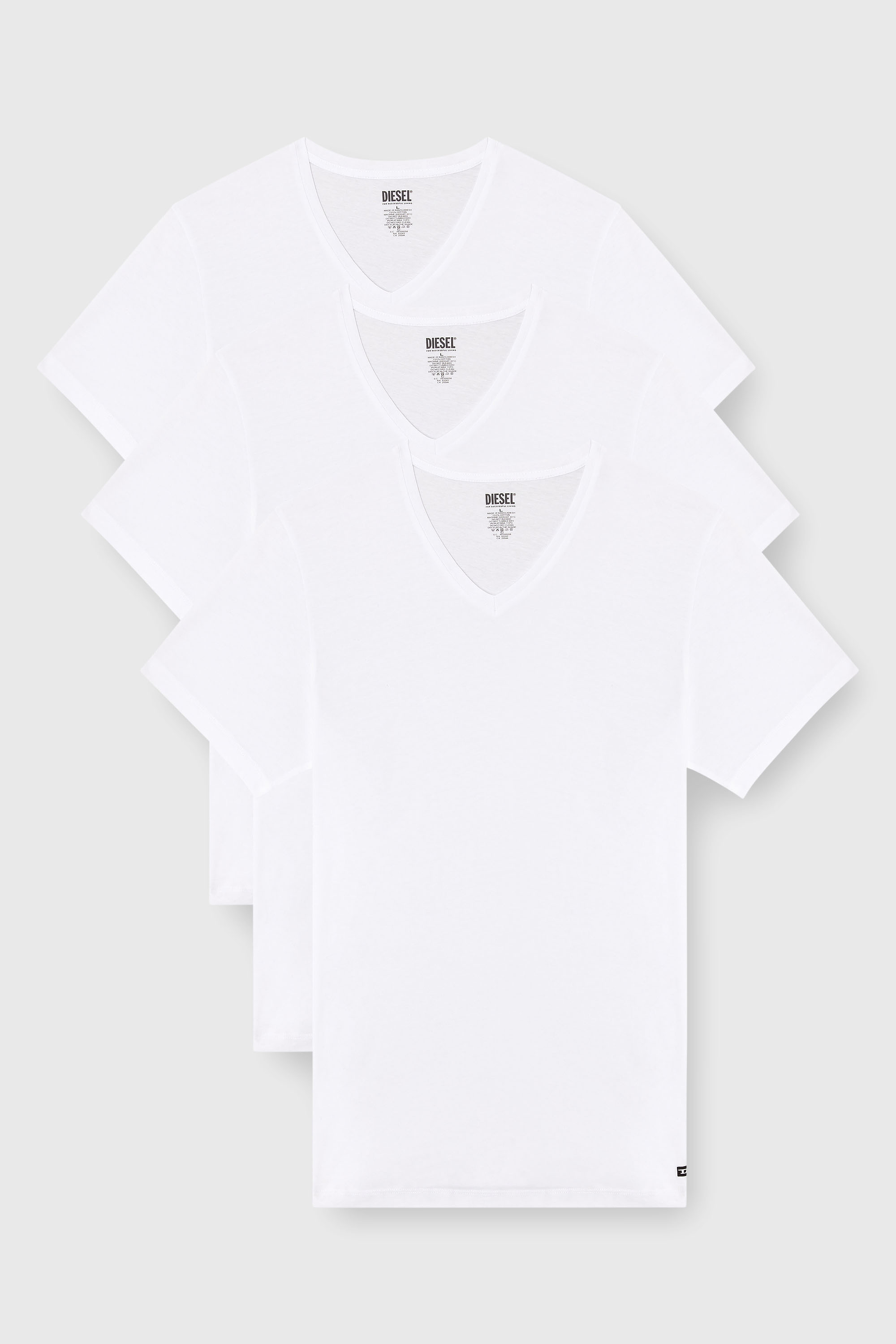Diesel - MICHAEL-D-BOX-3PACK, Lote de tres camisetas con cuello de pico Hombre in Blanco - 1