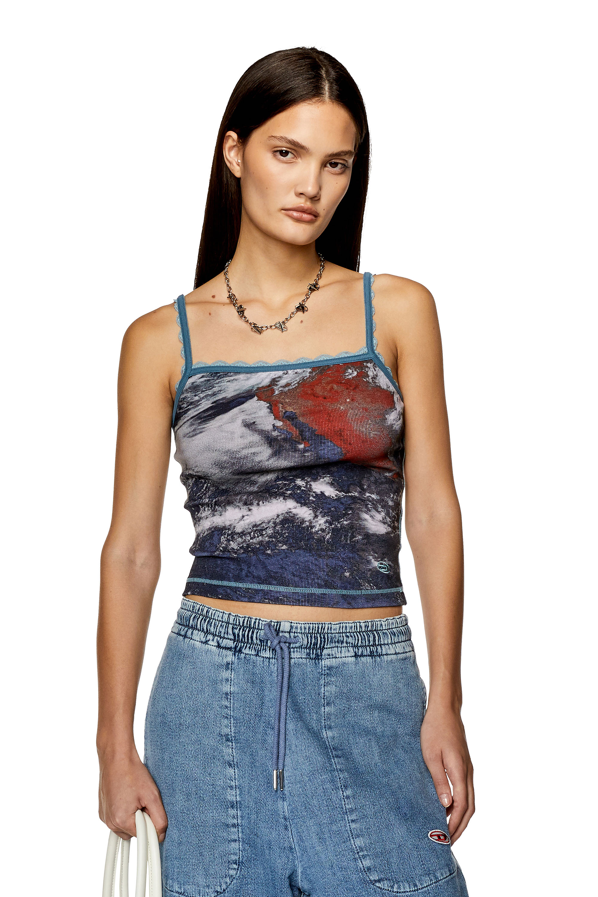 Diesel - T-HOP-LACE, Azul - Image 1