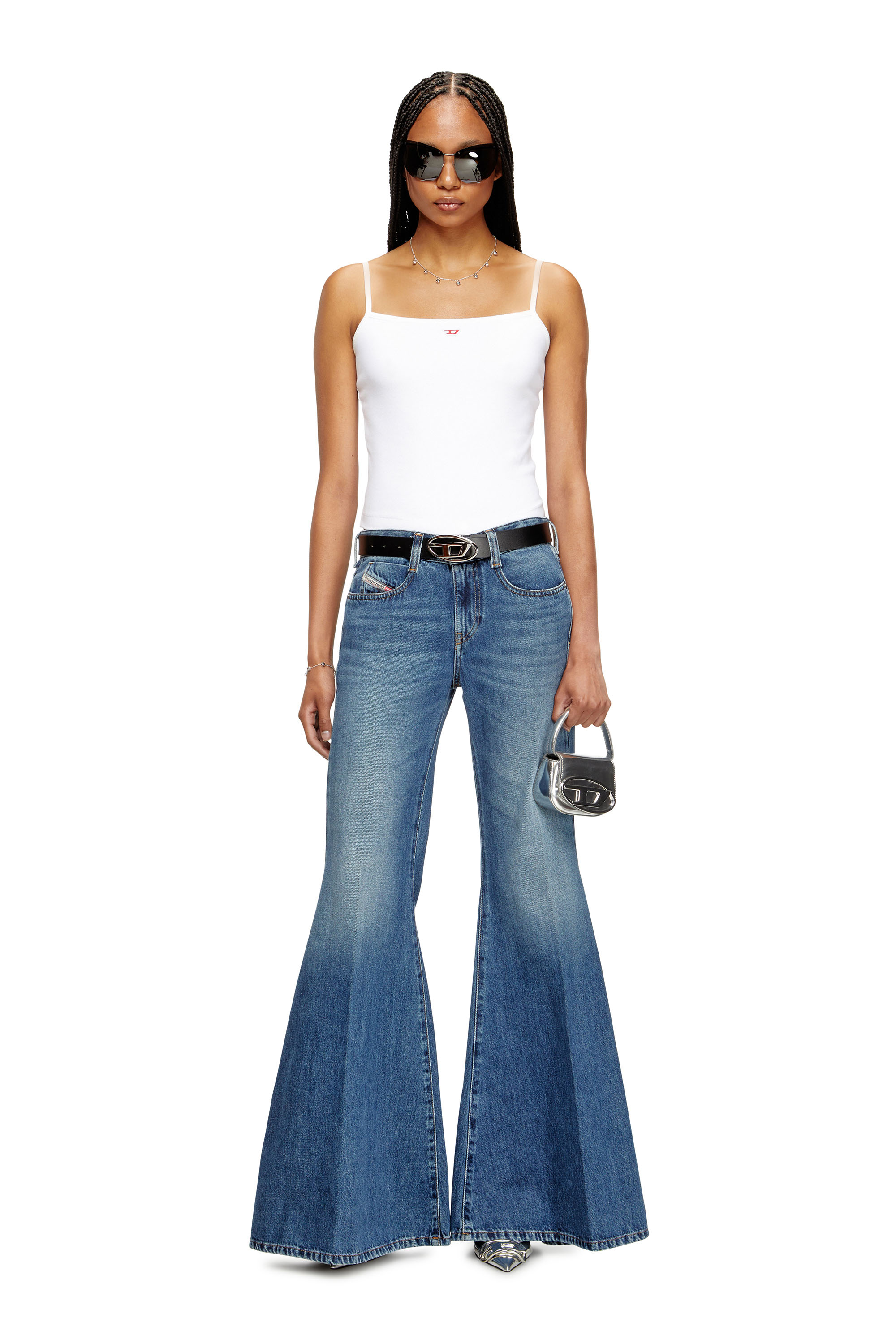 Diesel - Flare Jeans 1970 D-Bleess 09M56 Mujer, Azul medio - 1