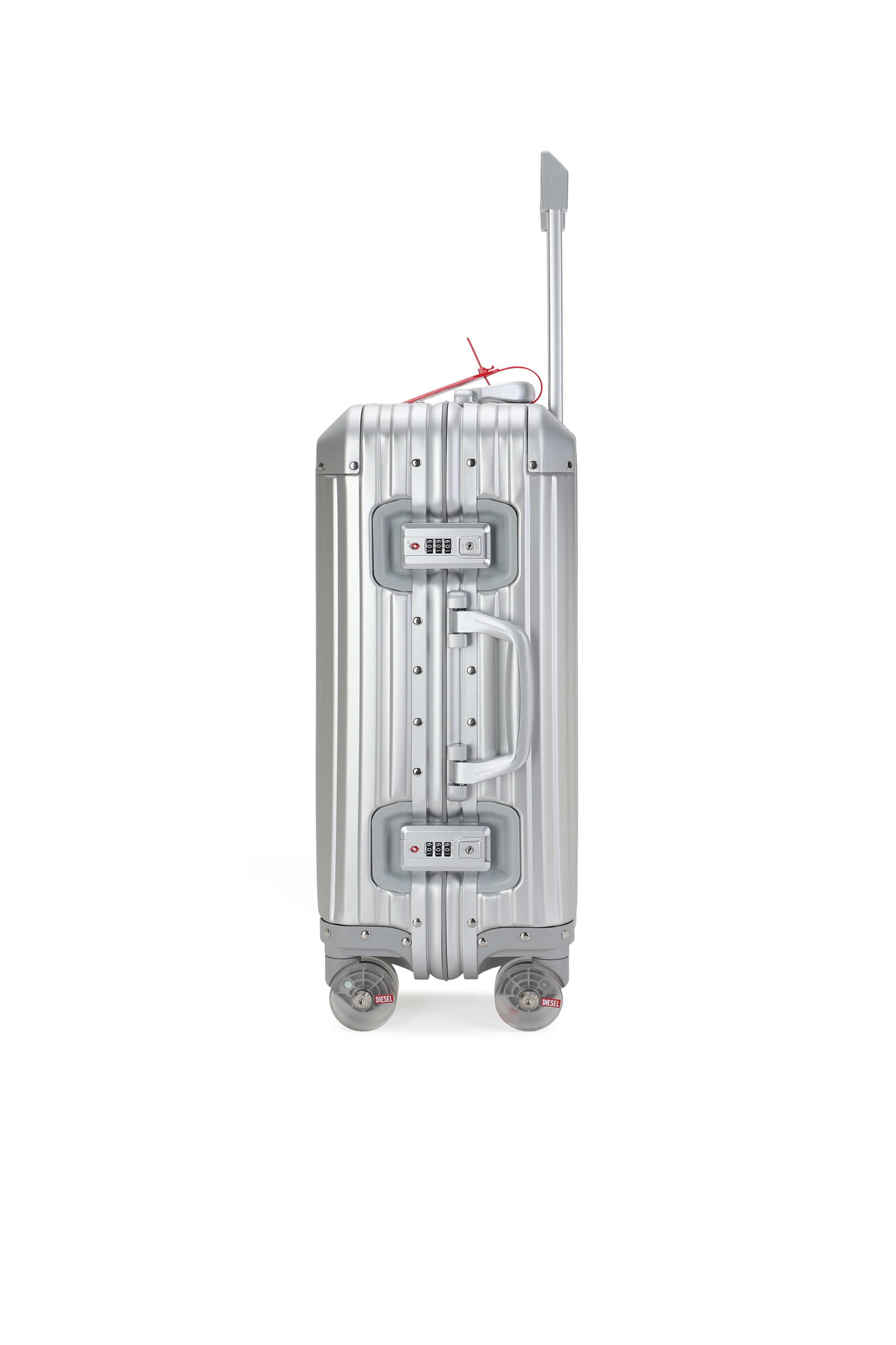 Diesel - DIESEL ALUMINUM TROLLEY- DSL002, Unisex's Aluminum suitcase size S in Silver - 3