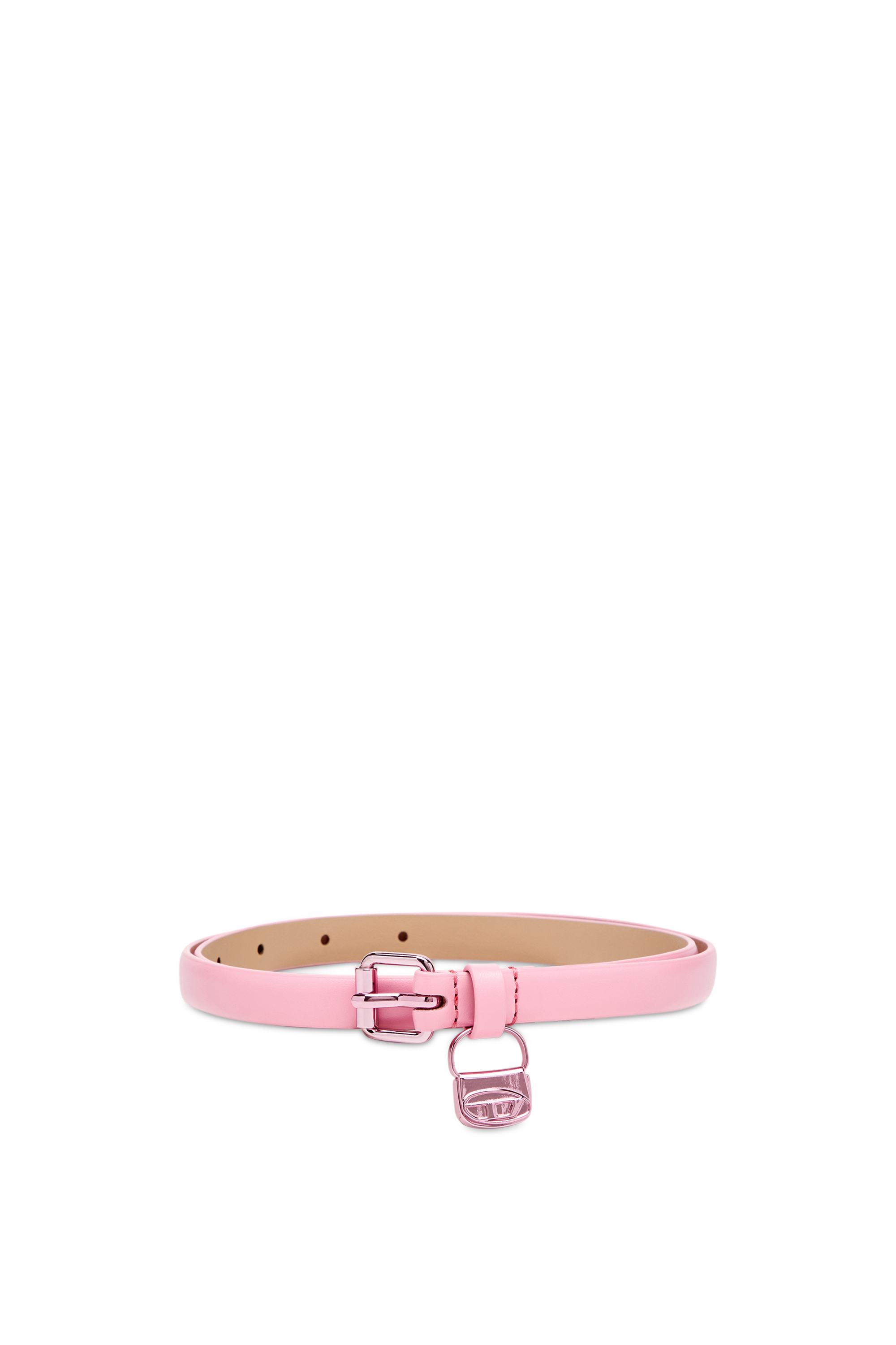 Diesel - B-CHARM HIP, Cinturón de cuero delgado con colgante de bolso 1DR Mujer in Rosa - 1