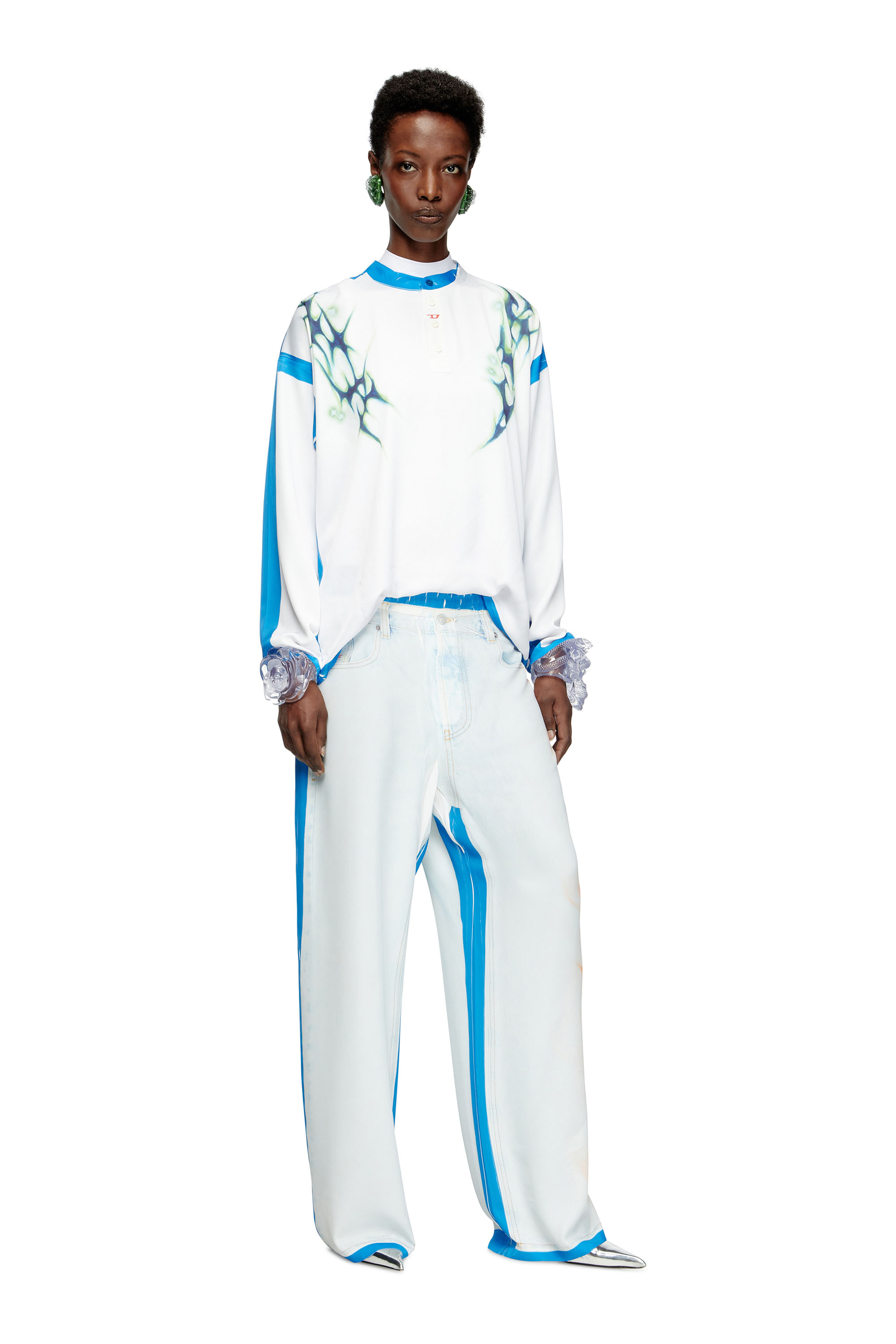 Diesel - T-OLAVI-A-SER-GRAFFITI-JAP, Camiseta de manga larga con estampado graffiti Unisex in Multicolor - 6