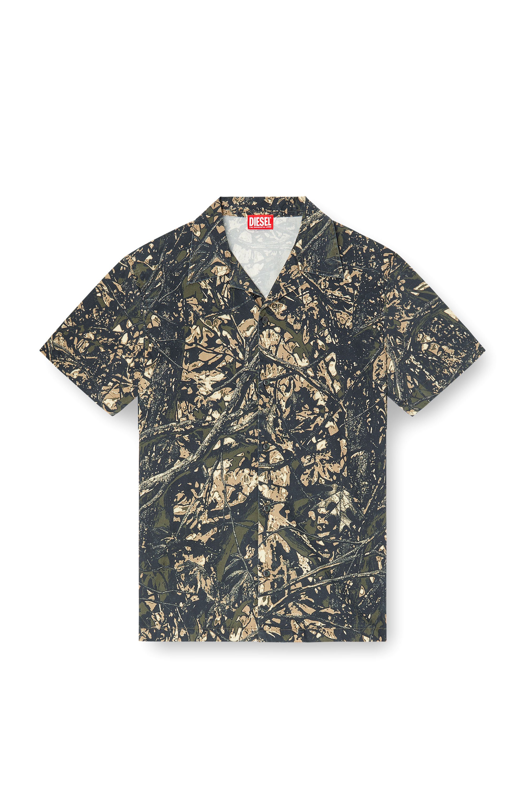 Diesel - S-LINT, Camisa de manga corta con estampado de camuflaje Hombre in Multicolor - 3