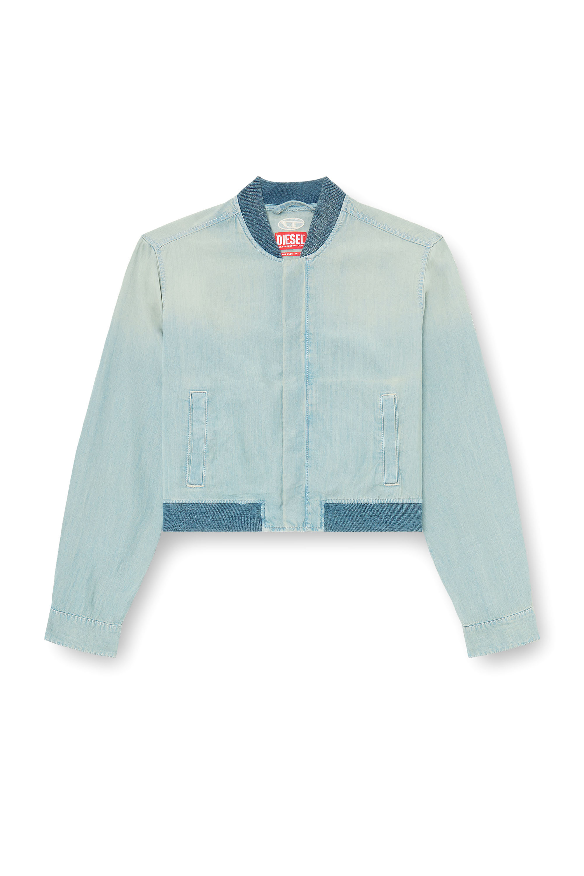 Diesel - DE-RANIA-S1, Bomber-camisa de denim fluido con efecto suciedad Mujer in ToBeDefined - 3