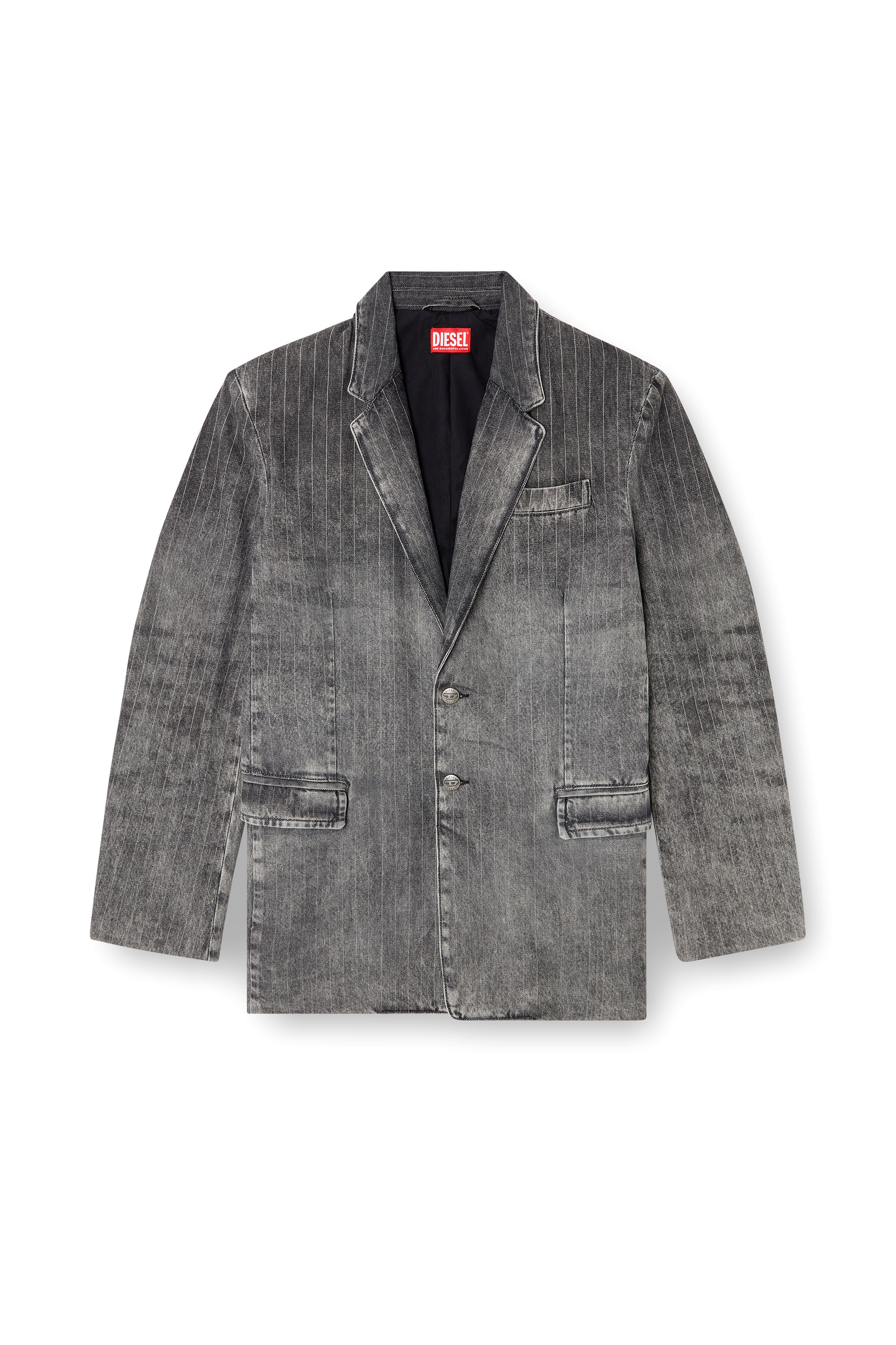 Diesel - D-REGER-S, Blazer en denim a rayas finas de sastrería Unisex in Negro - 4