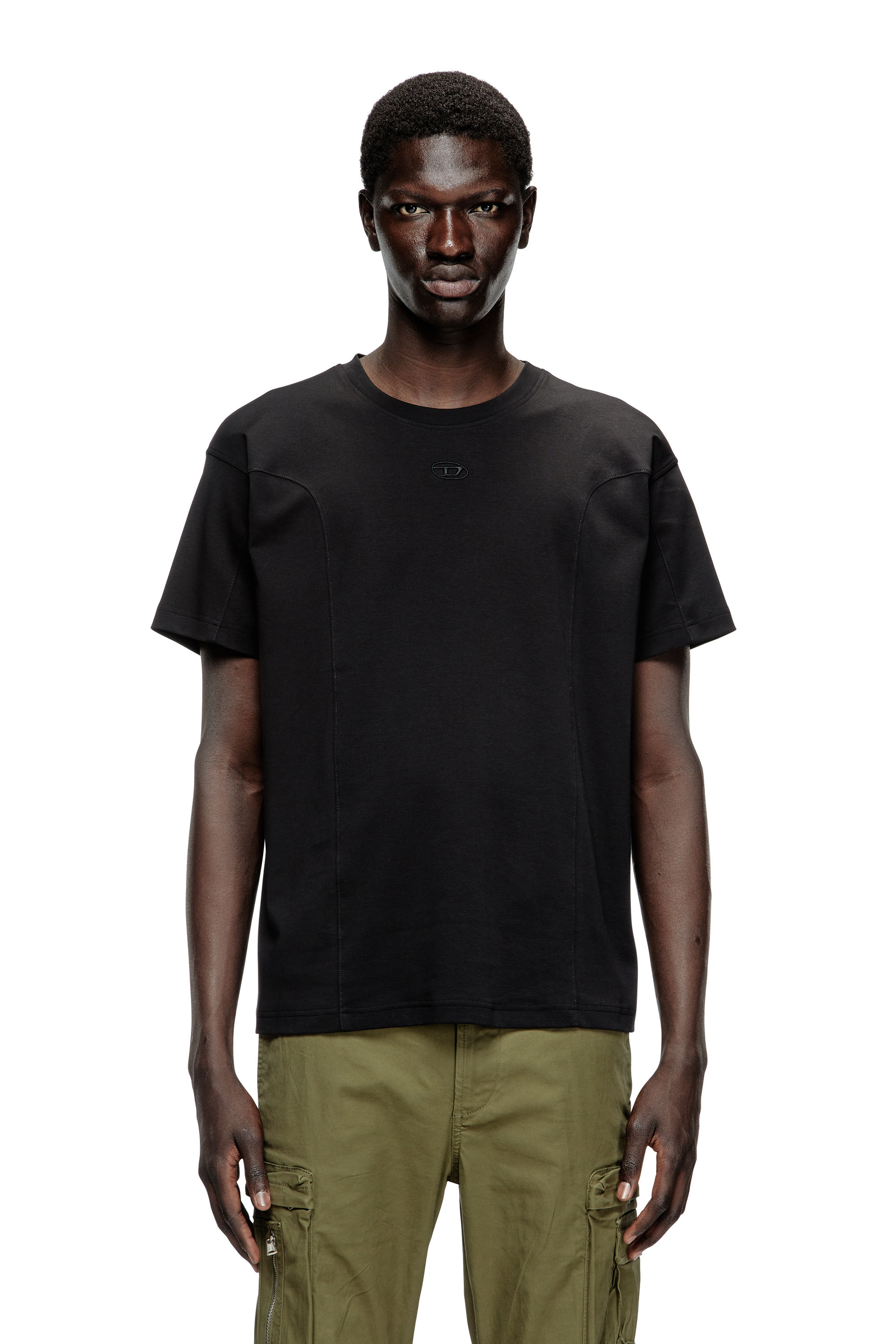 Diesel - T-NORM-INT, Camiseta de manga corta con paneles Hombre in Negro - 1