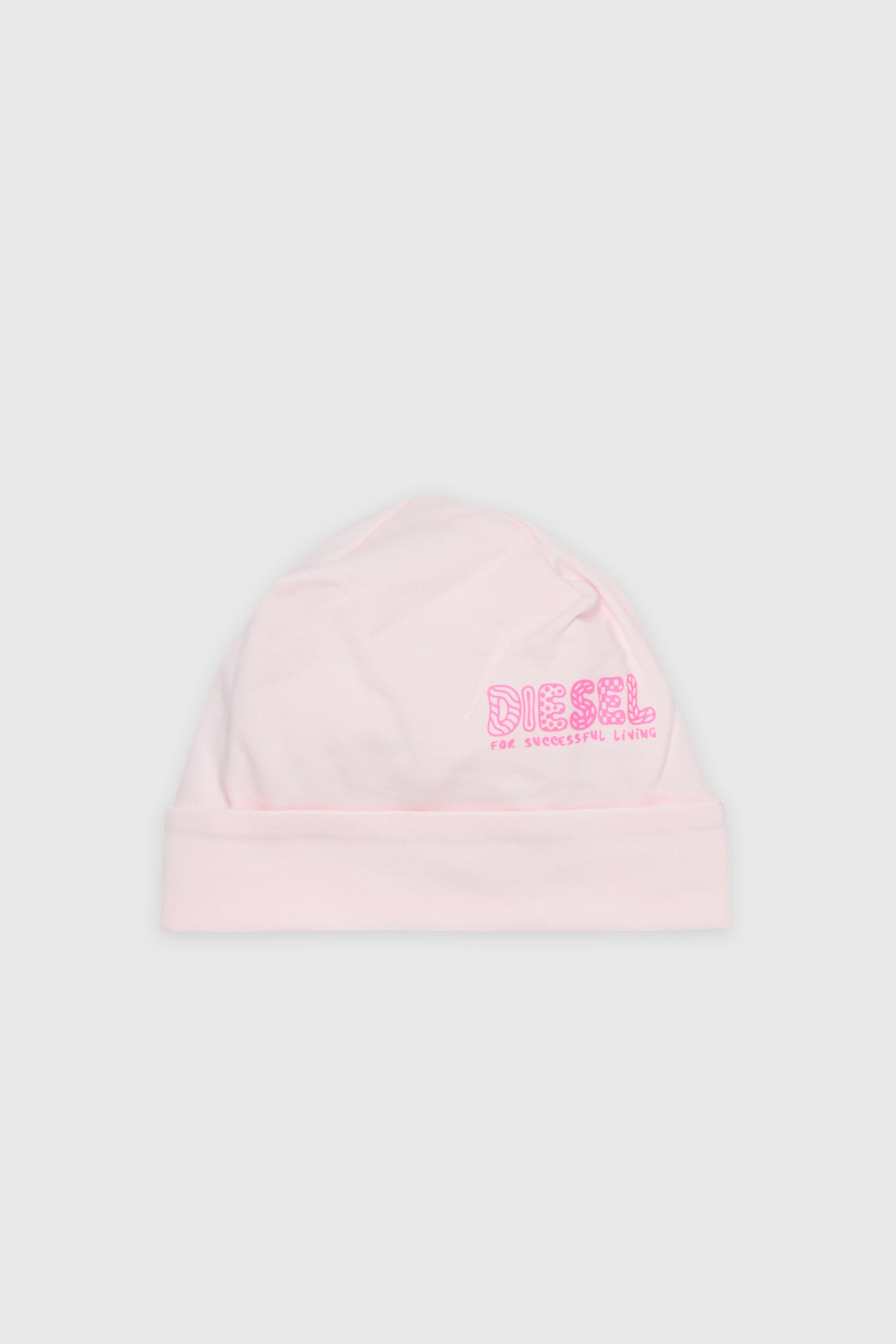 Diesel - FUBBY-NB, Gorro para reci&eacute;n nacido con logo doodle estampado Unisex in Rosa - 1