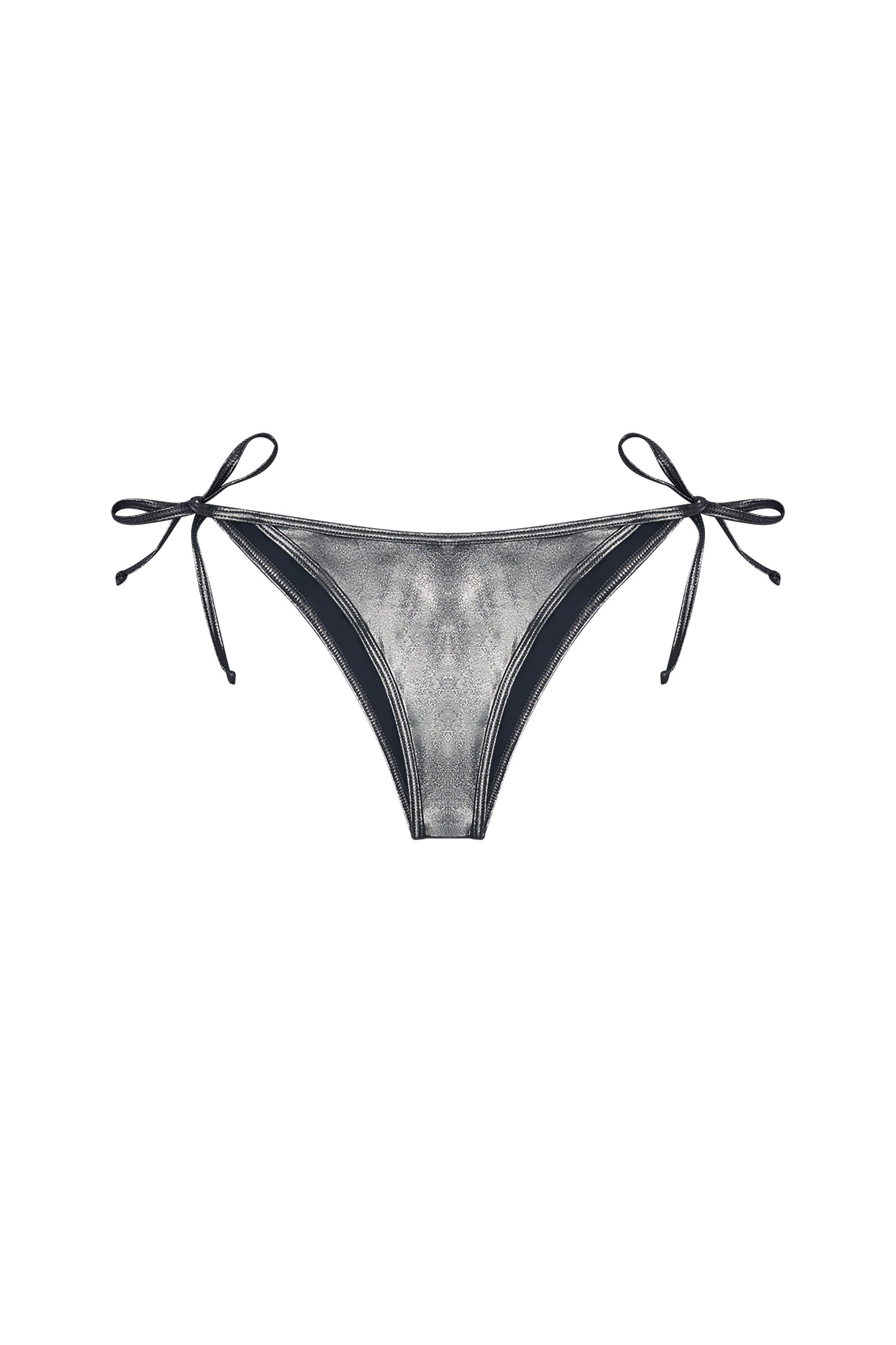 Diesel - BRAZILIAN-D-CORE, Braguitas de bikini metálicas con logotipo Mujer in Gris - 4