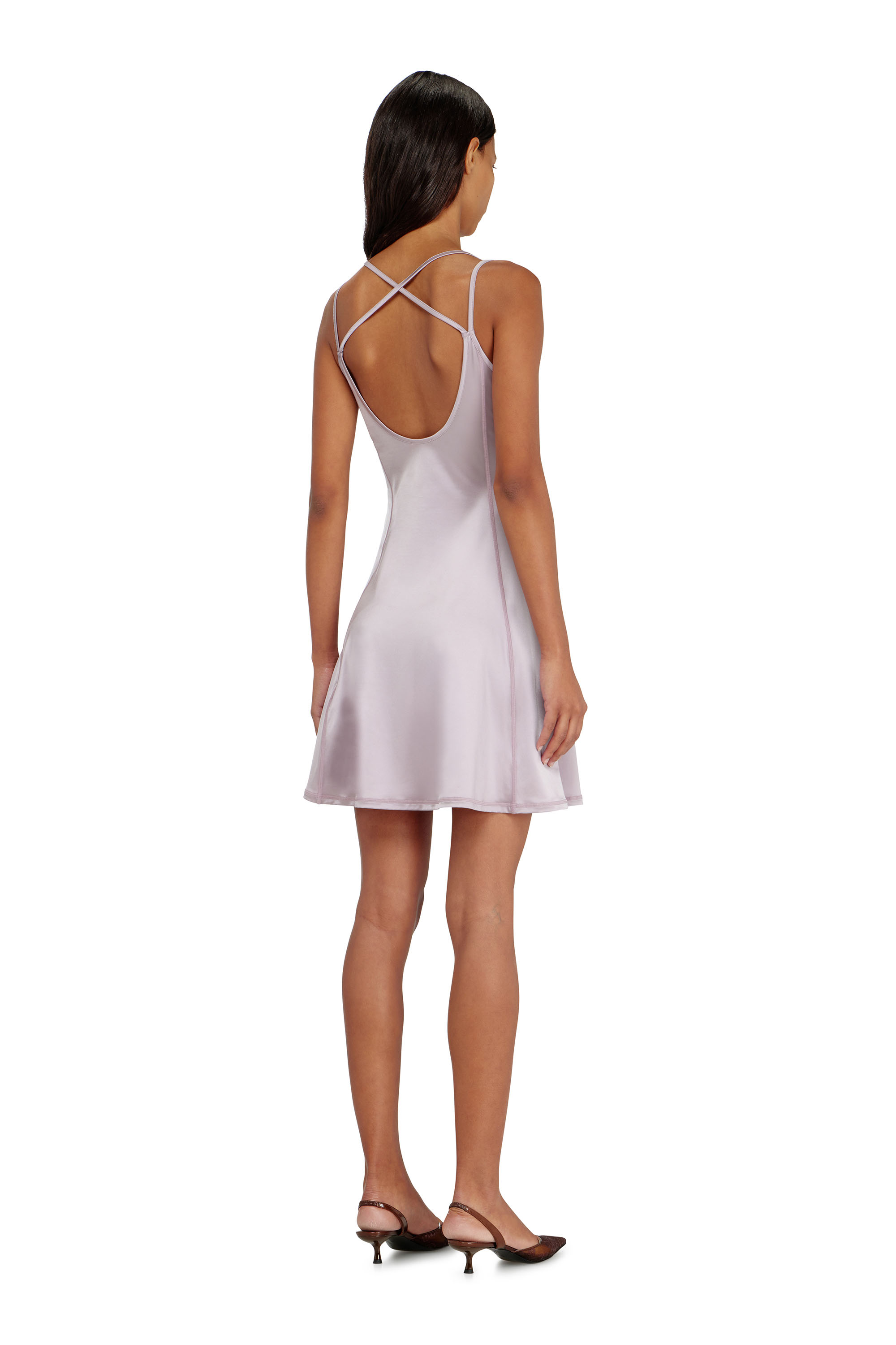 Diesel - D-IMMY, Vestido mini fluido con tirantes dobles Mujer in Morado - 4