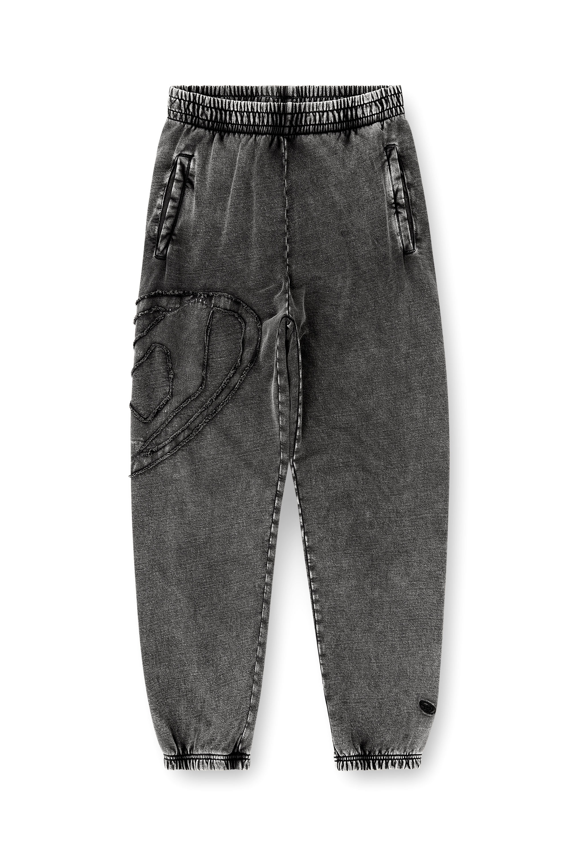 Diesel - P-MARKY-DEN, Pantalones de algod&oacute;n org&aacute;nico con parche Oval D Hombre in Gris - 4
