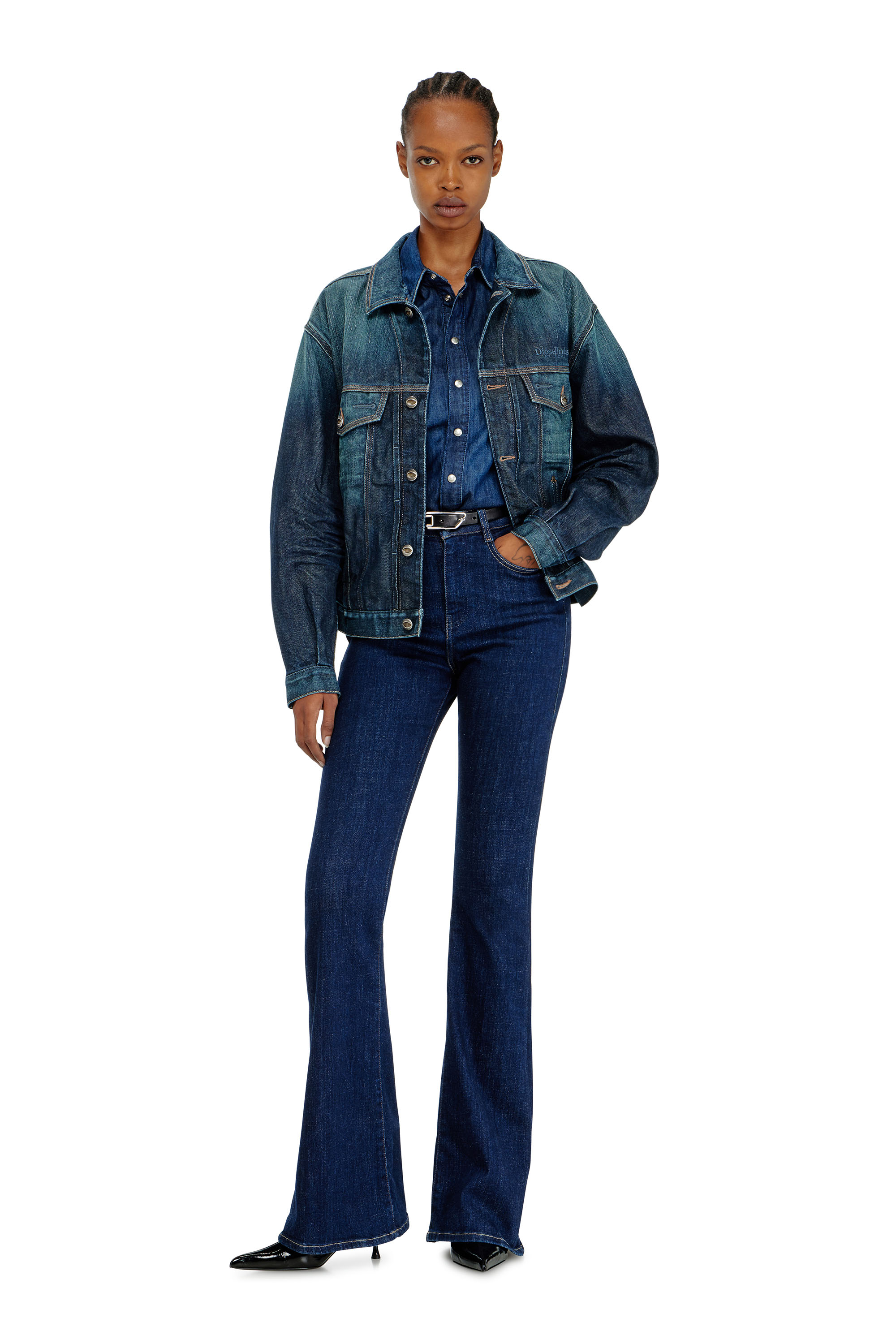 Diesel - D-DENVER-CL, Trucker jacket en denim selvedge Unisex in Azul marino - 7