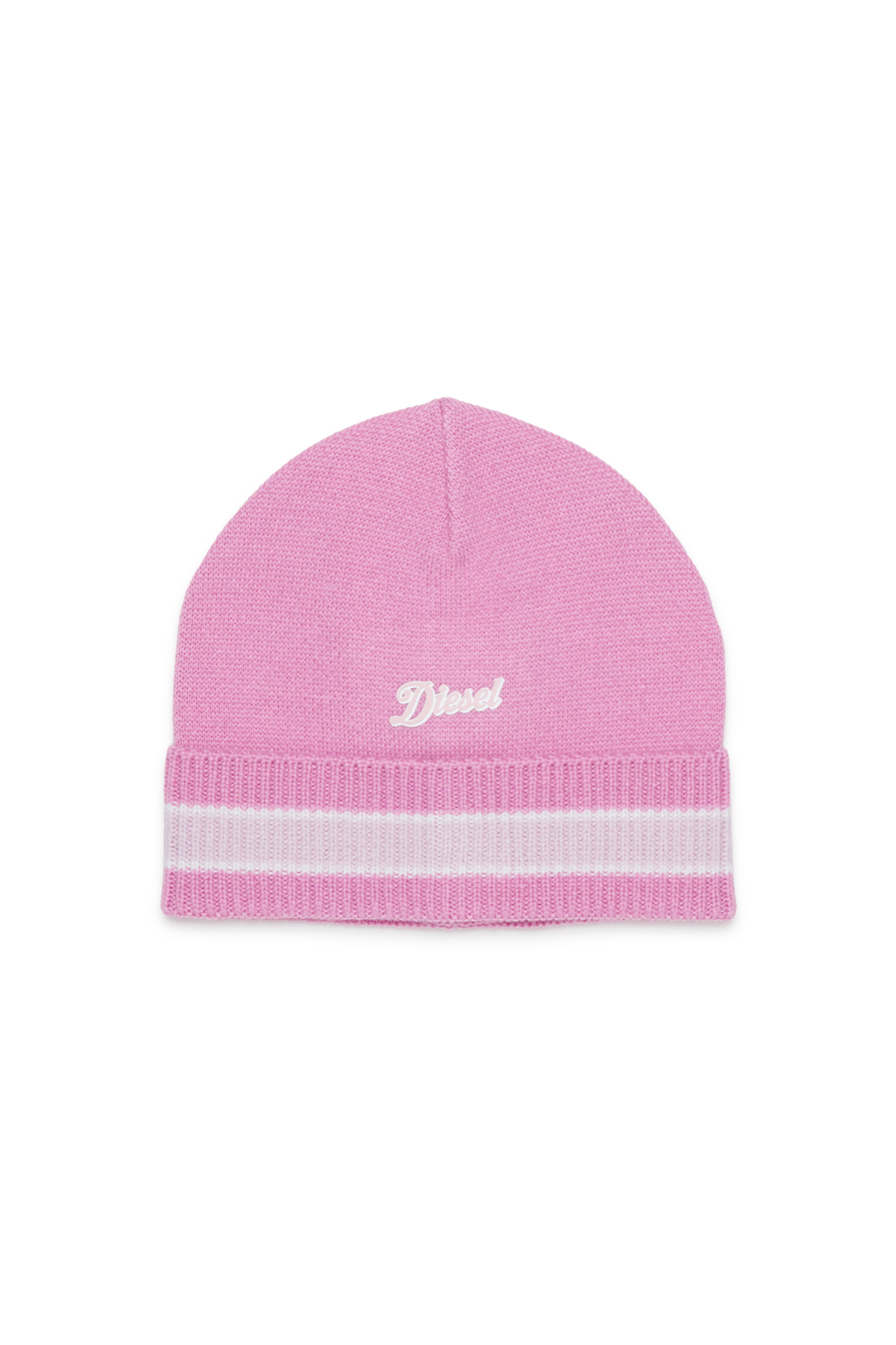 Diesel - FMOB, Gorro de rayas en mezcla de lana Unisex in Rosa - 1
