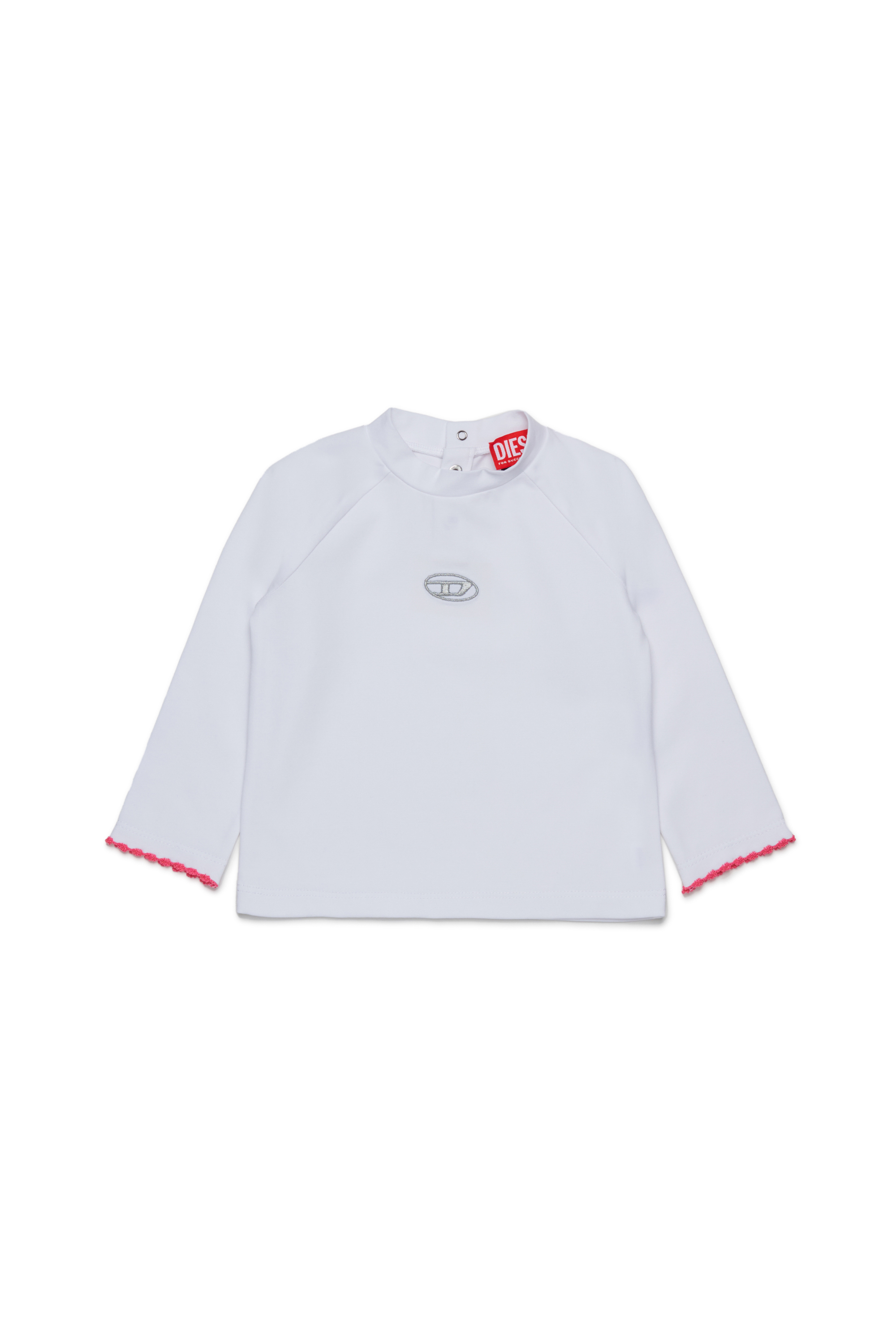 Diesel - TRESPYB, Camiseta de algodón con logo bordado Mujer in Blanco - 1