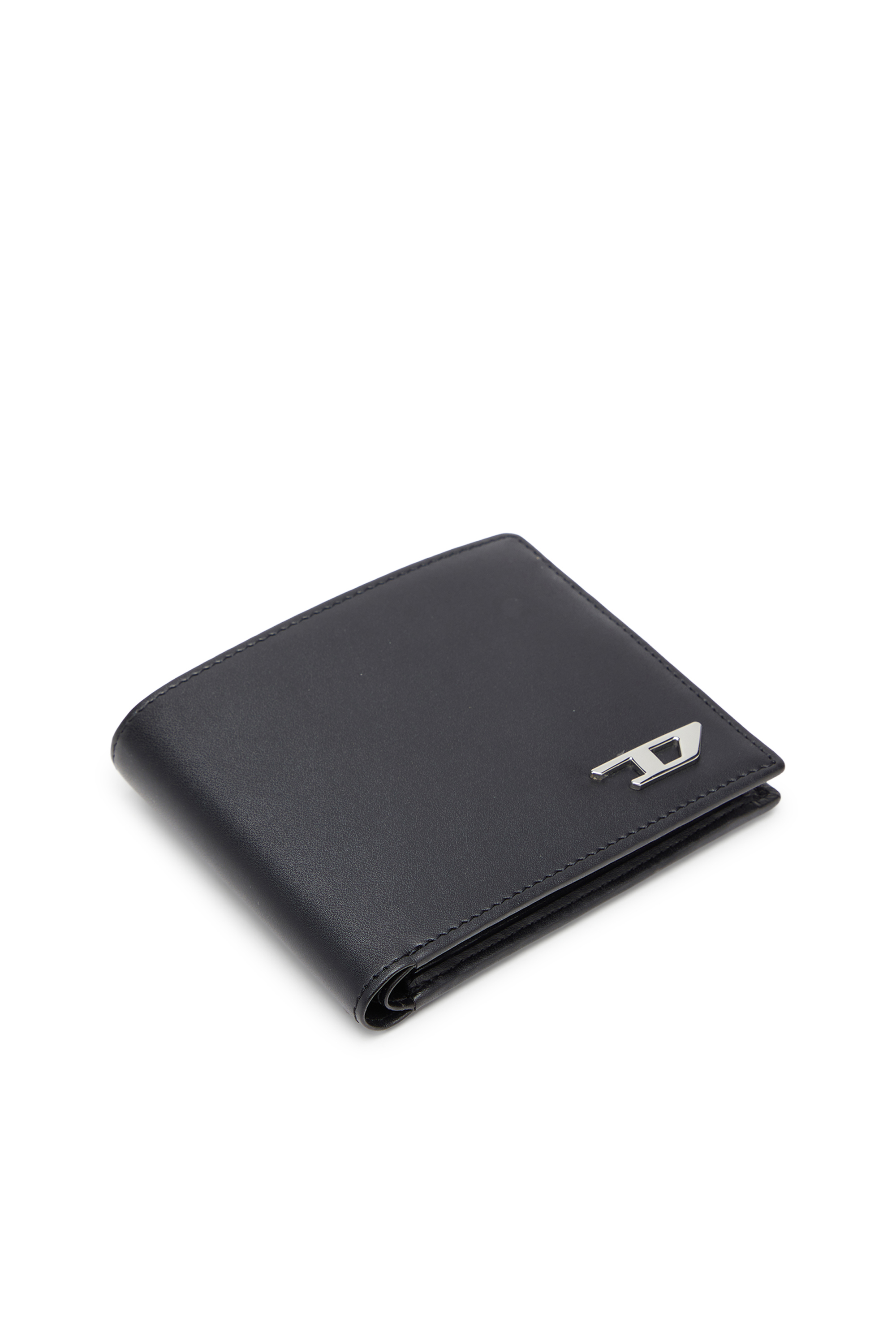 Diesel - D-LOGO 2.0 BI FOLD COIN S, Cartera bi-fold de piel con monedero Hombre in Negro - 4