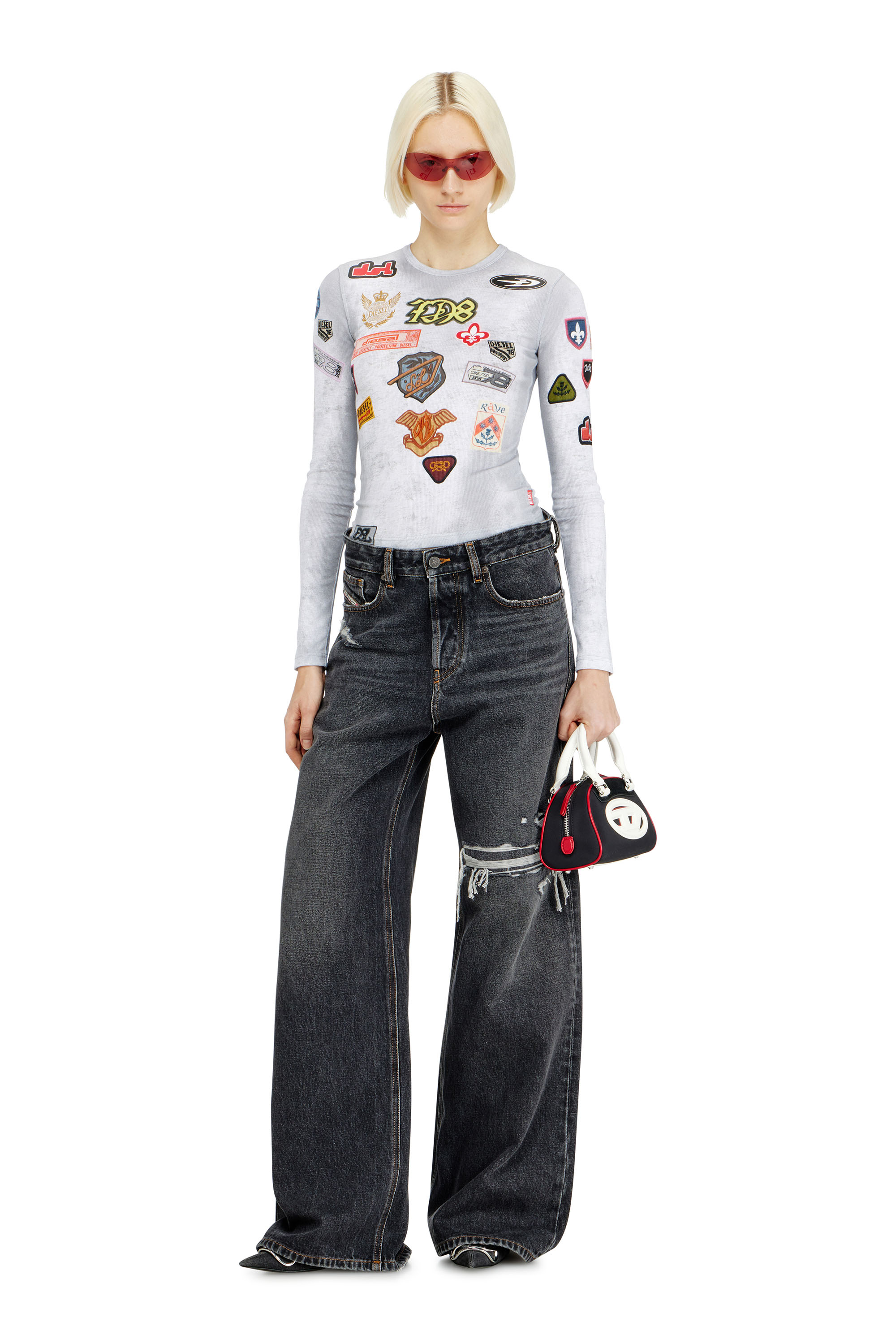 Diesel - Relaxed Jeans 1996 D-Sire 007F6 Unisex, Negro/Gris oscuro - 3