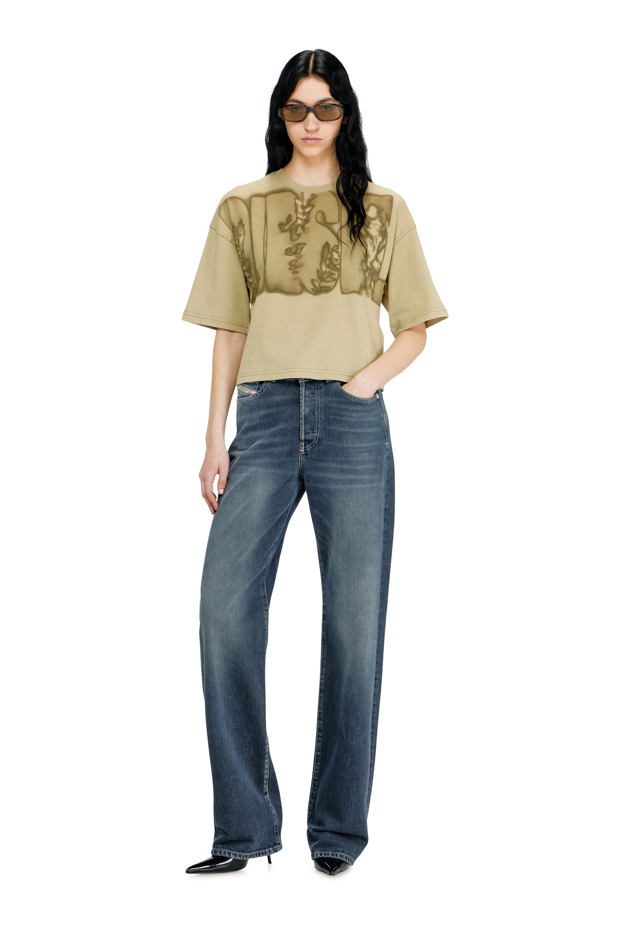 Diesel - T-CROPYN-AA1, Camiseta corta con estampado digital Mujer in ToBeDefined - 2