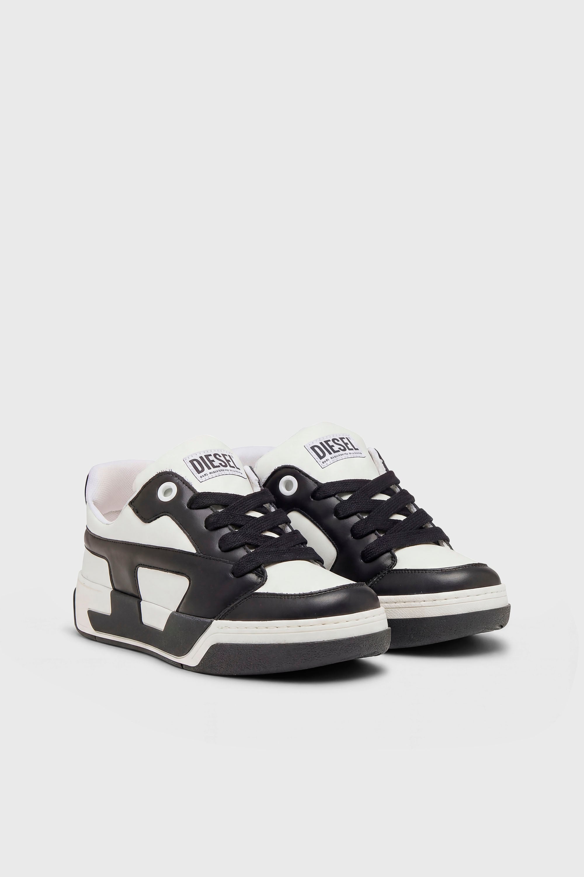 Diesel - S-D-OLLIE LOW, D-Ollie -Zapatillas en cuero de bloques de color Hombre in Blanco - 2