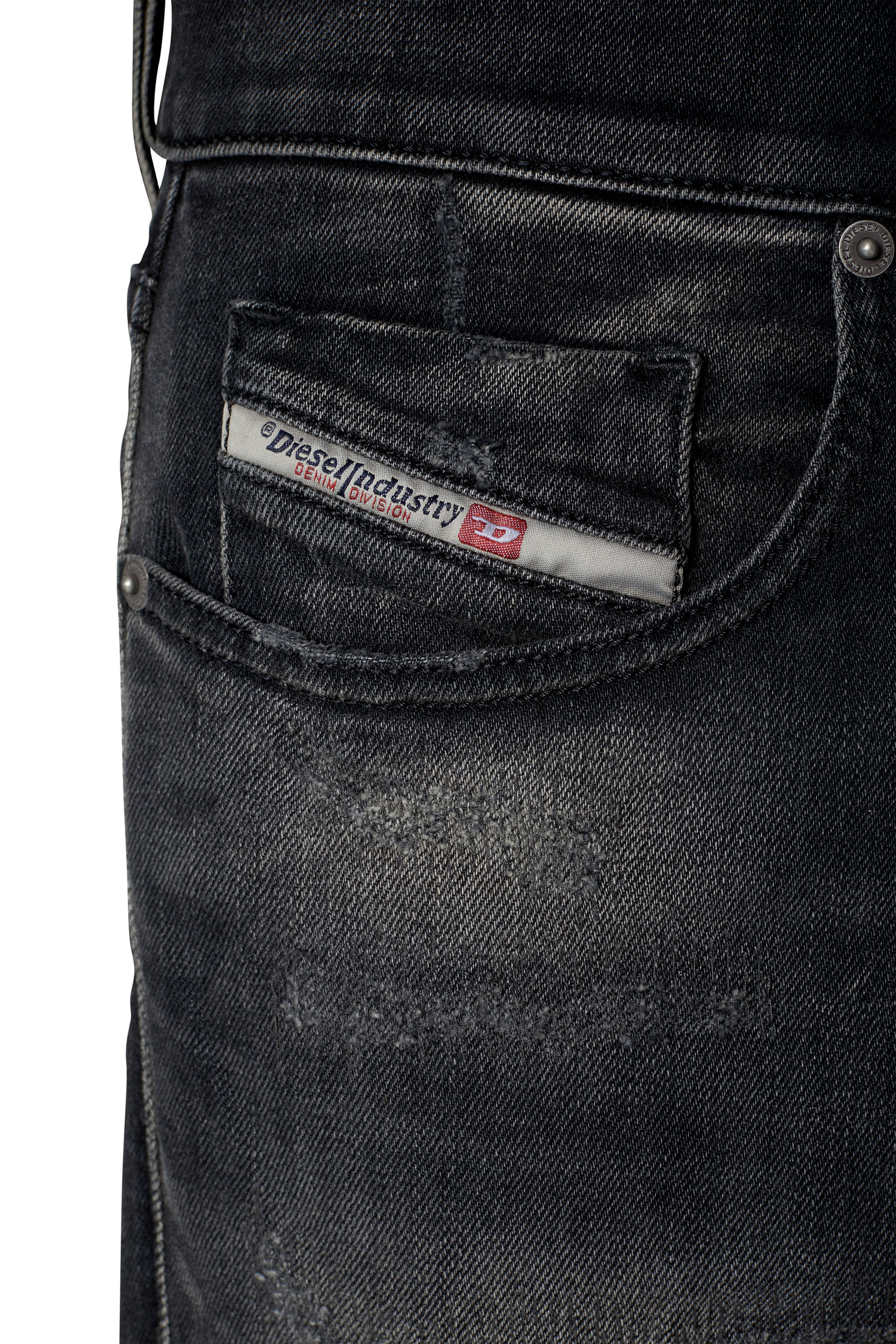 Diesel - 2019 D-STRUKT 09E05 Slim Jeans, Negro/Gris oscuro - Image 3