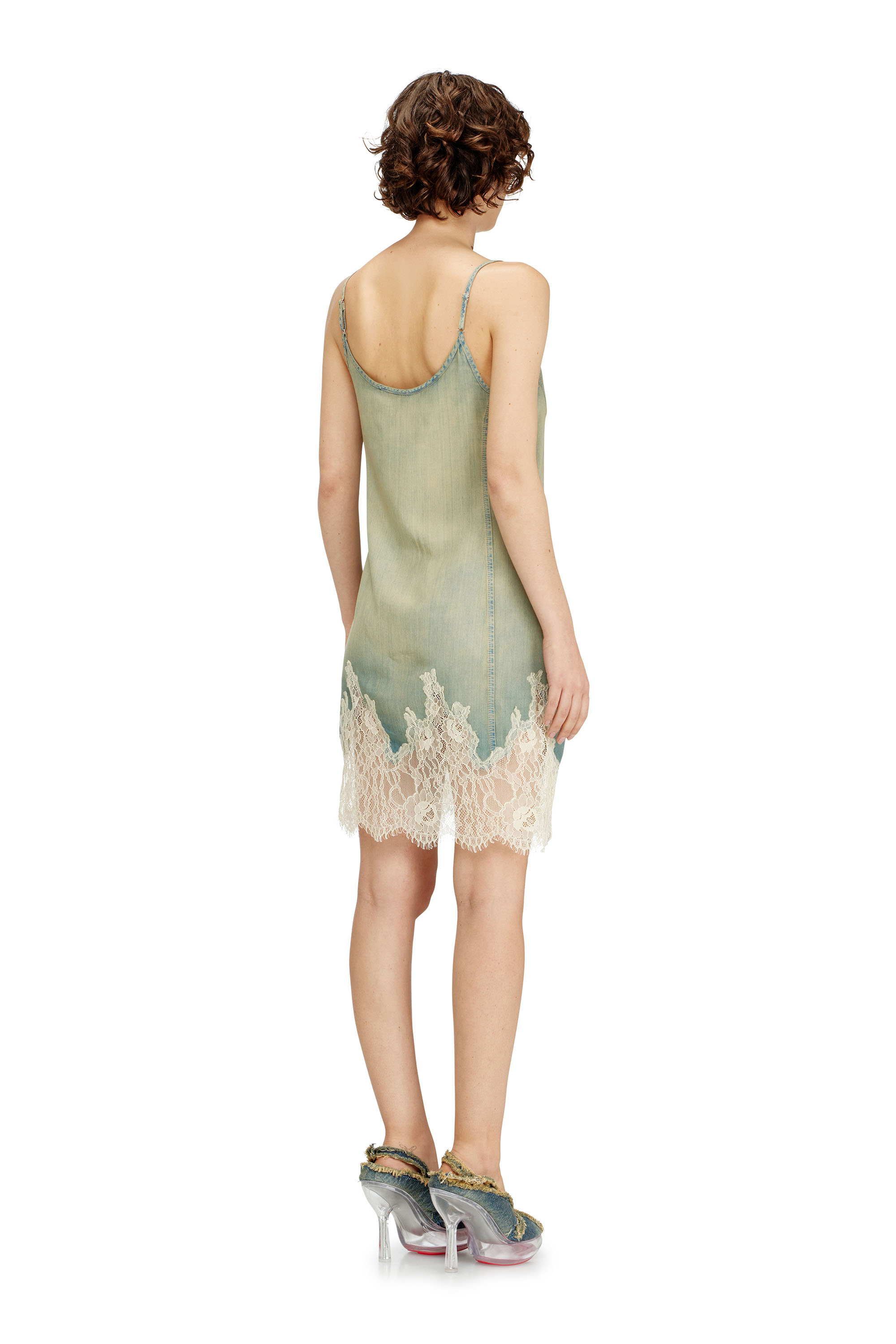 Diesel - DE-ODRY-S, Vestido mini de encaje vaquero Mujer in Multicolor - 4