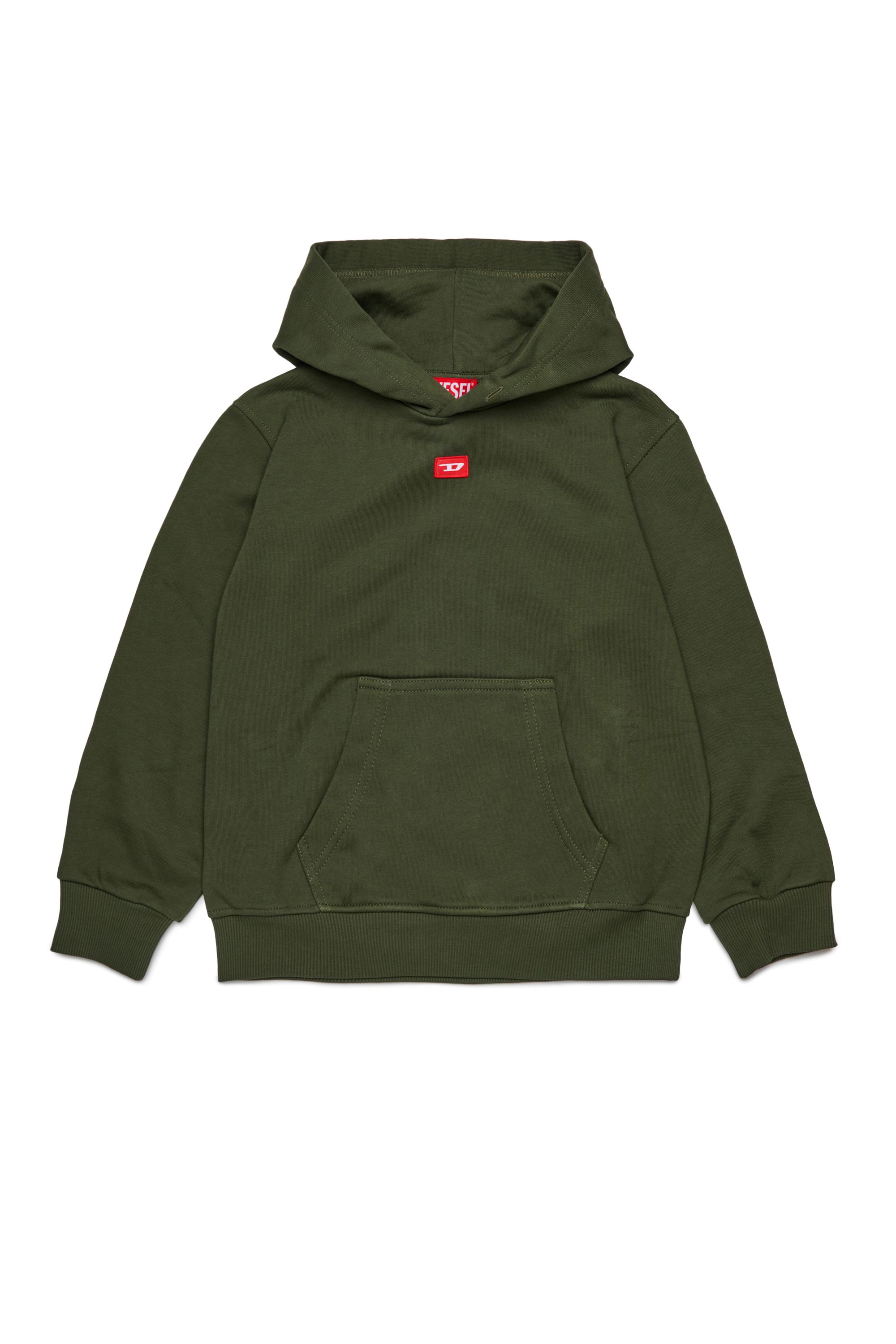 Diesel - SXGINHOOD OVER, Sudadera de algodón con parche Unisex in Verde - 1