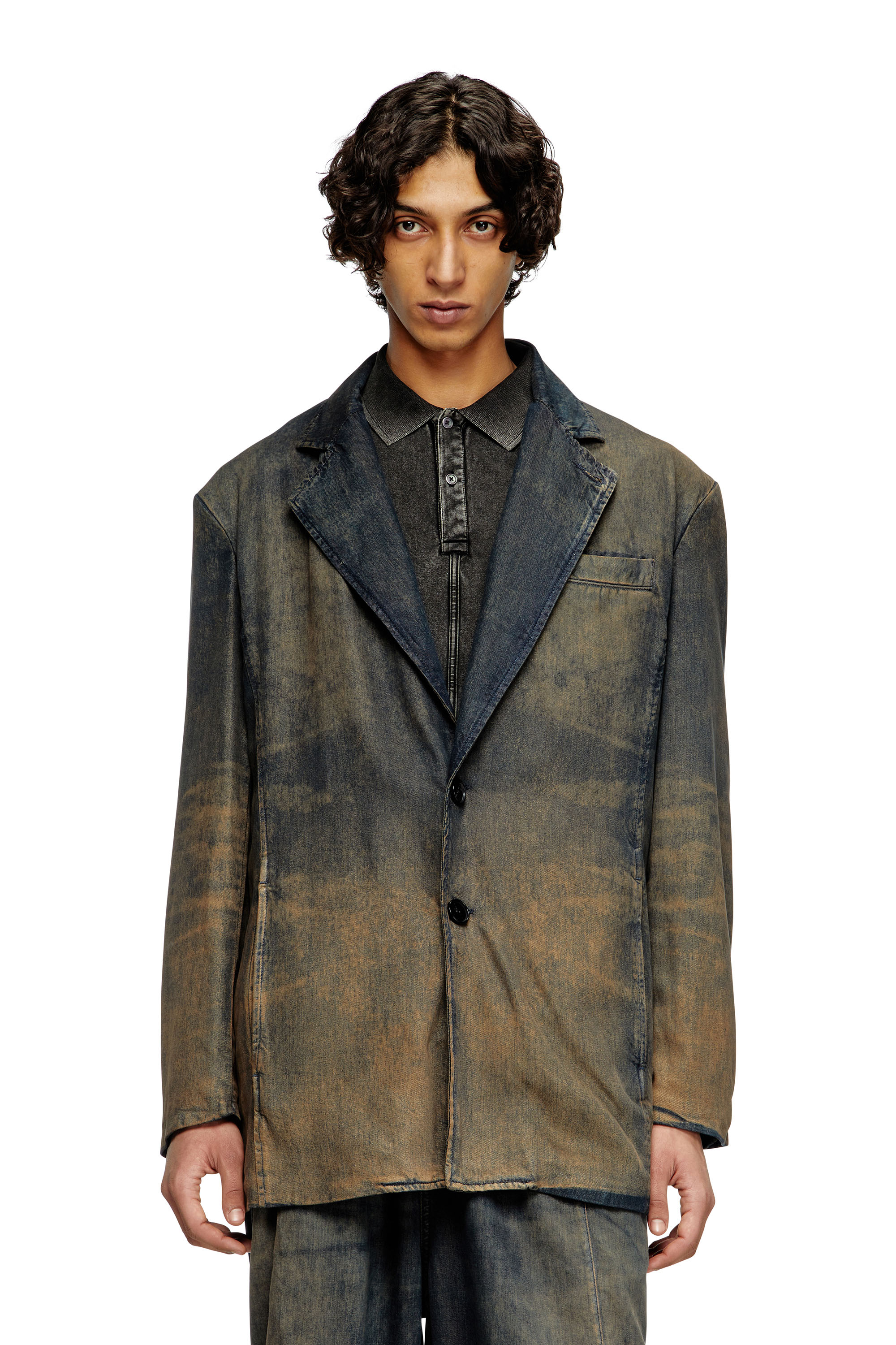 Diesel - D-REG-S, Blazer de denim fluido degradado Unisex in Azul marino - 3