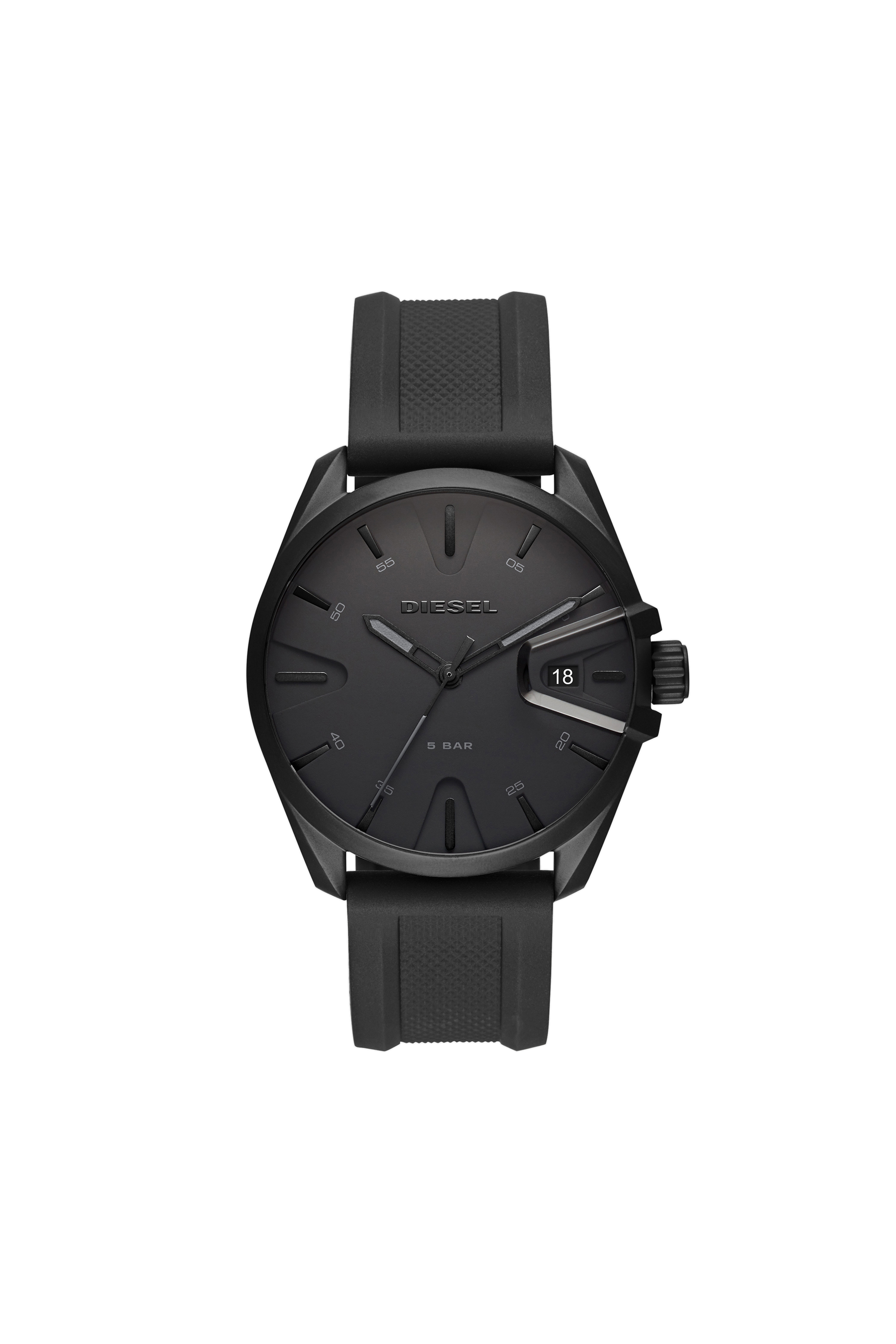 Diesel - DZ1892, MS9 reloj de tres manecillas con correa en silicona negra Hombre in Negro - 1