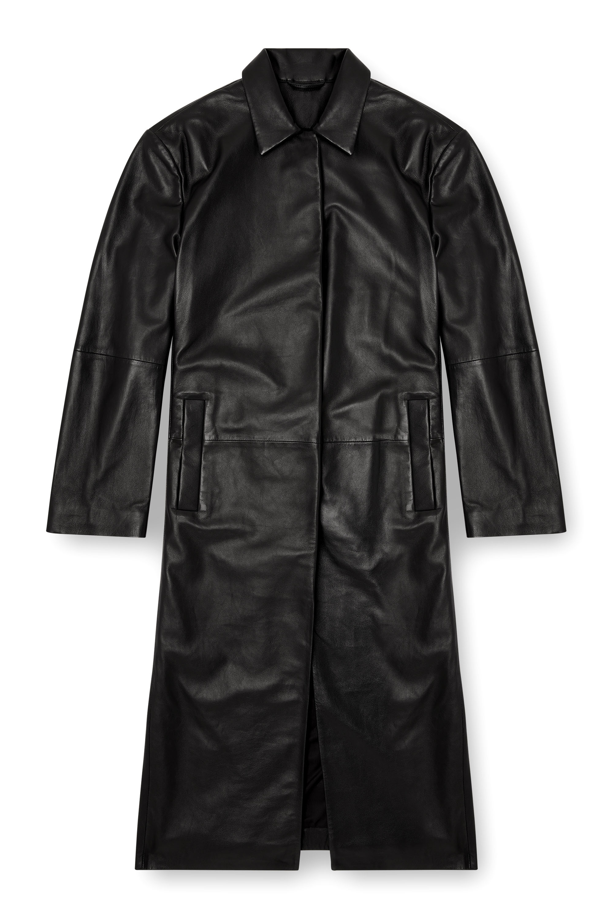 Diesel - L-ANCELOT, Abrigo largo de cuero acolchado Mujer in Negro - 3