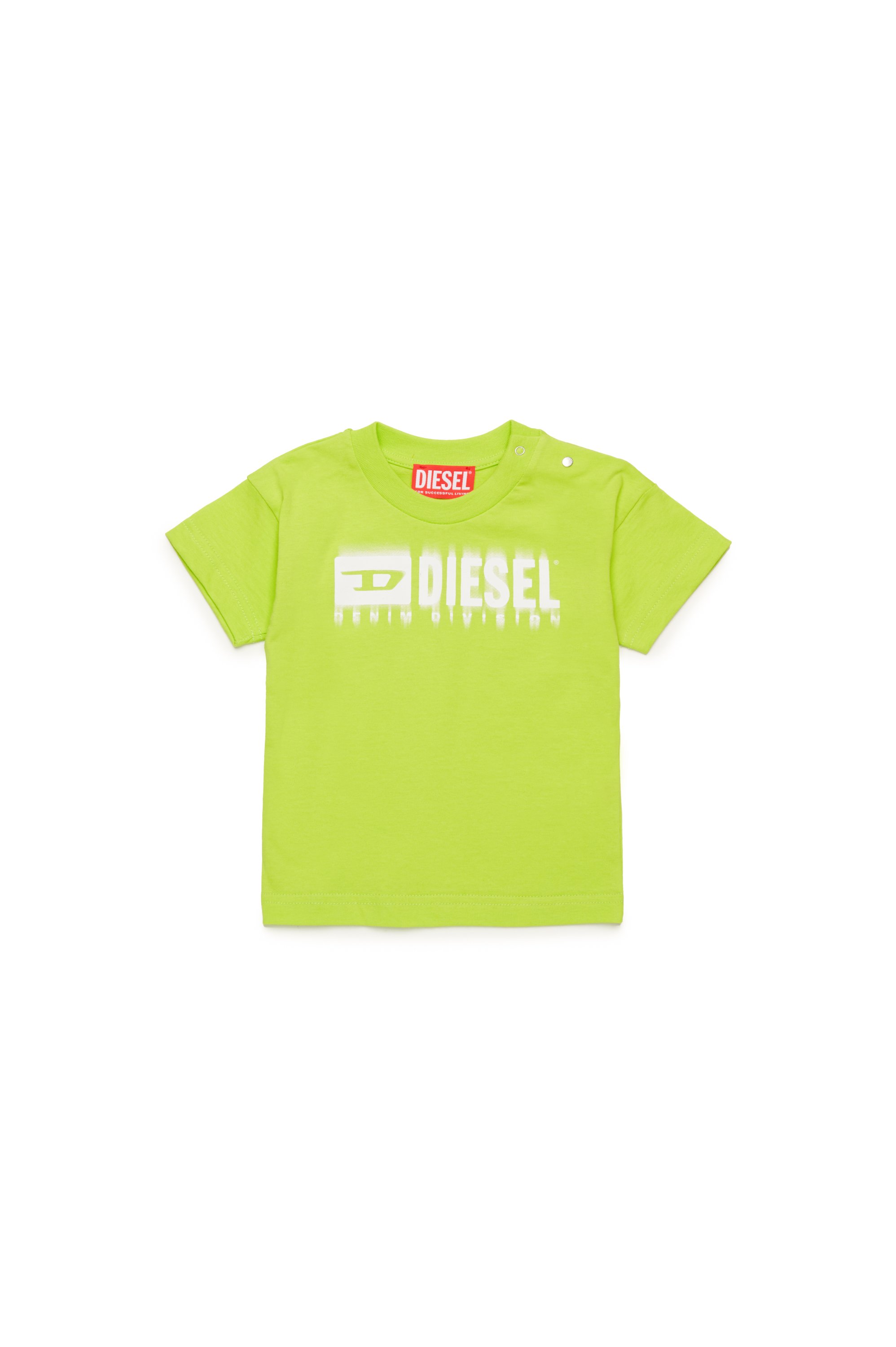 Diesel - TDIEGORL6MAB, Camiseta con logotipo manchado Unisex in Verde - 1