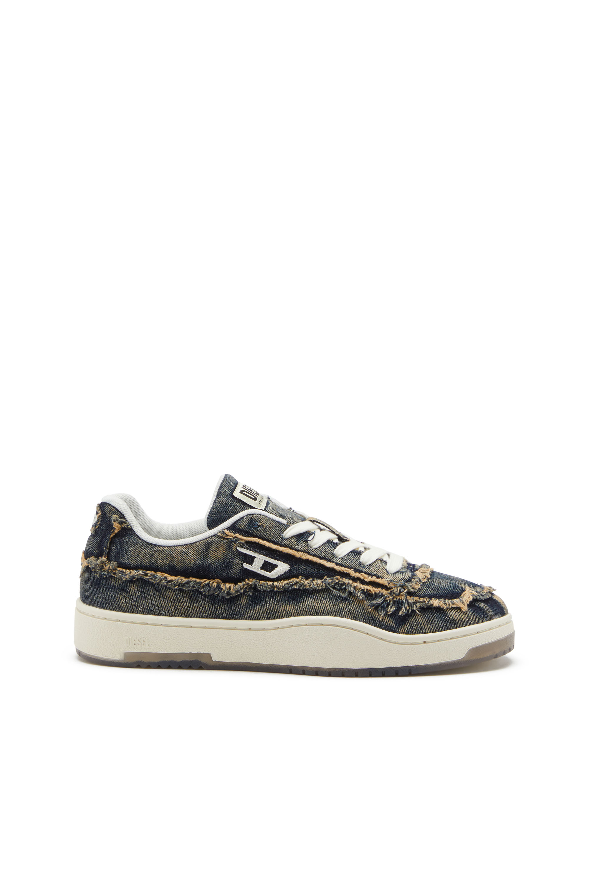 S-TRACKER-D LOW, Azul Diesel - S-TRACKER-D LOW, S-Tracker-D-Deportivas en denim deshilachado con suela transparente Hombre in Azul marino - 1