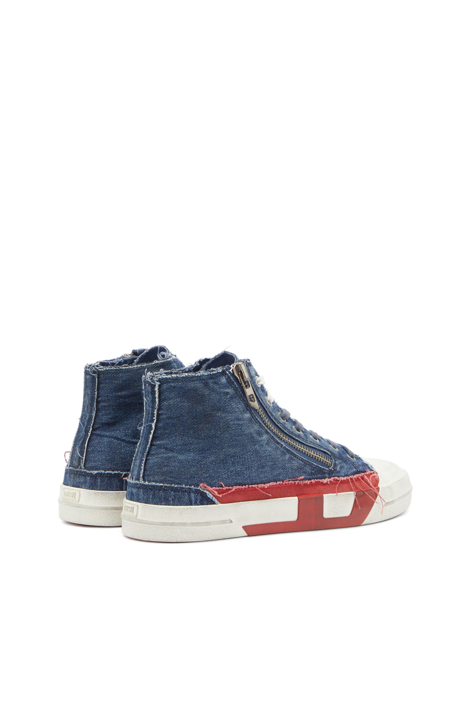 Diesel - S-D-VERSE ZIP MID II, S-D-Verse - Zapatillas denim con logo D Hombre in Azul marino - 3