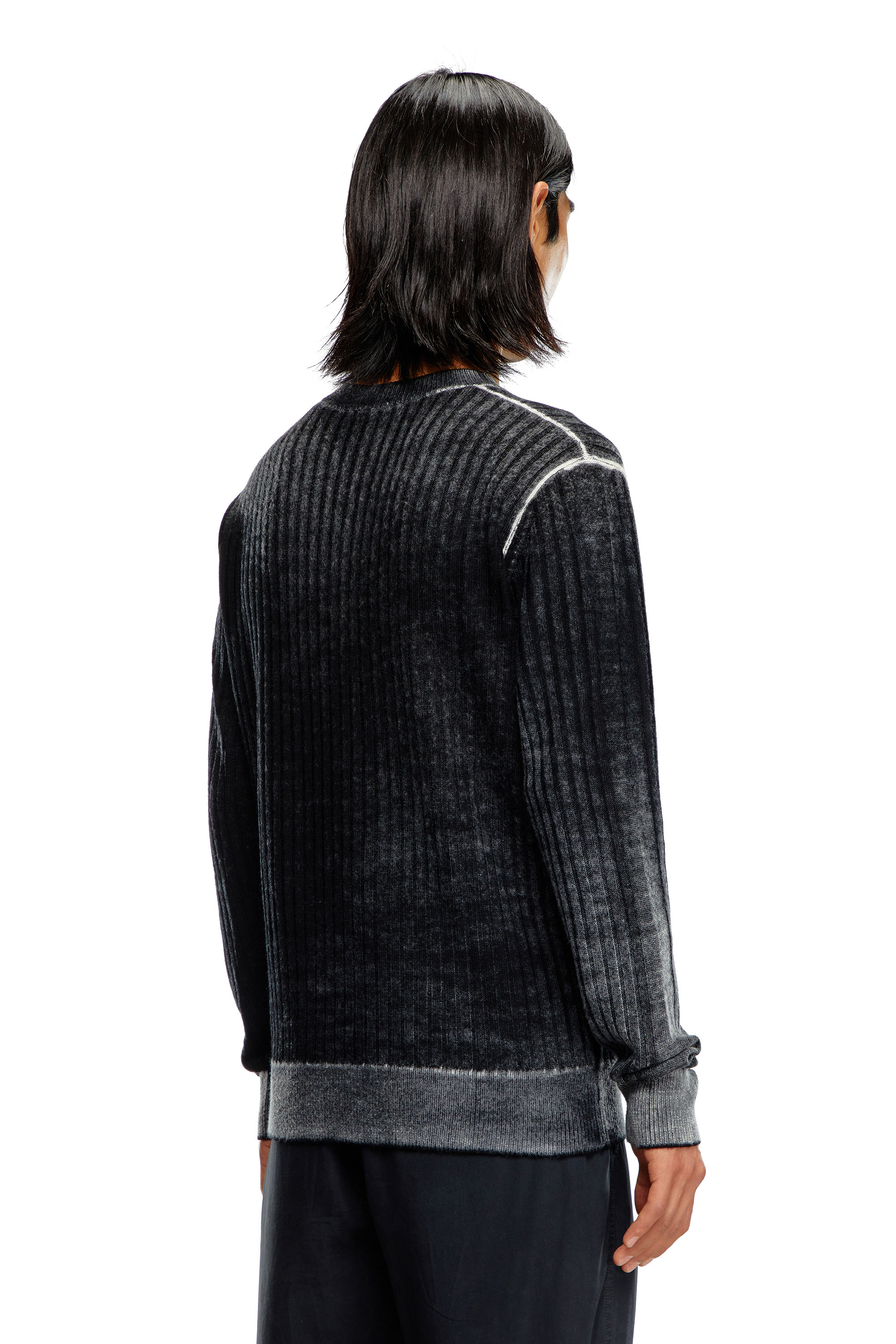Diesel - K-ANDELERO, Hombre Jersey de lana estampado in Gris - Image 4