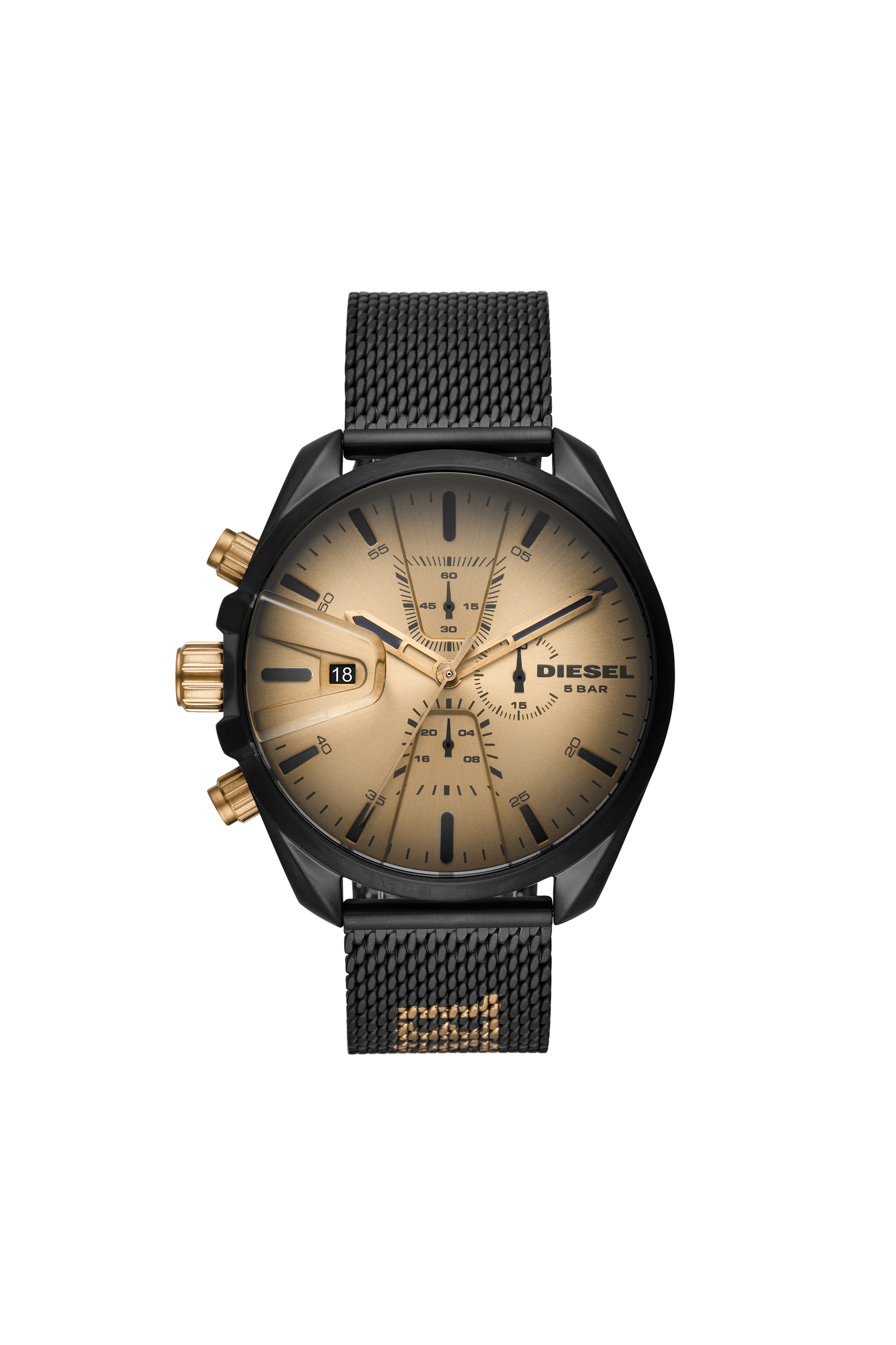 Diesel - DZ4517, Reloj cronógrafo MS9 con correa en piel negra Hombre in Negro - 1