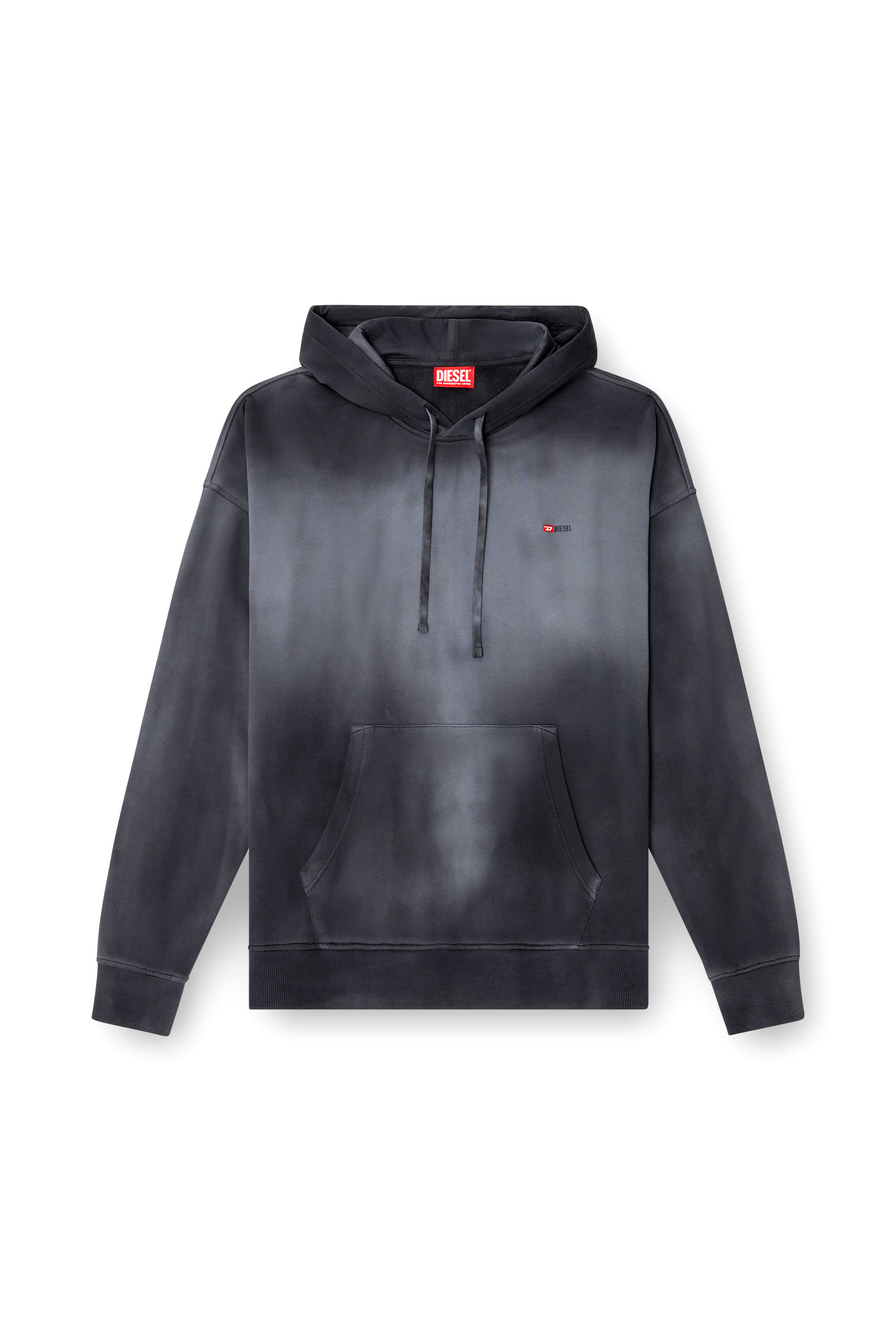 Diesel - S-ROB-HOOD-R2, Sudadera desteñida con bordado de logotipo micro Hombre in Negro - 3