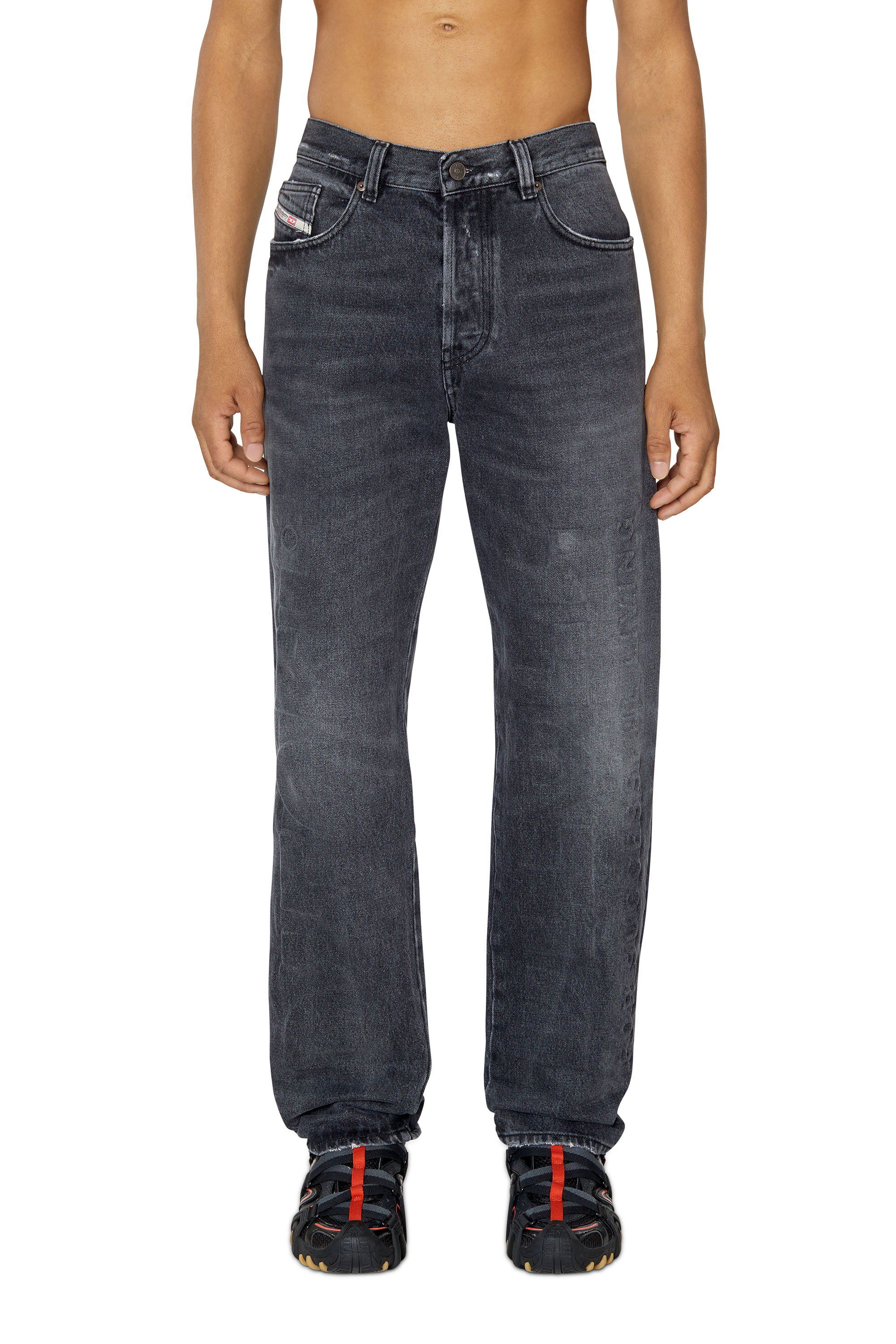 Diesel - 2010 007J5 Straight Jeans, Negro/Gris oscuro - Image 1