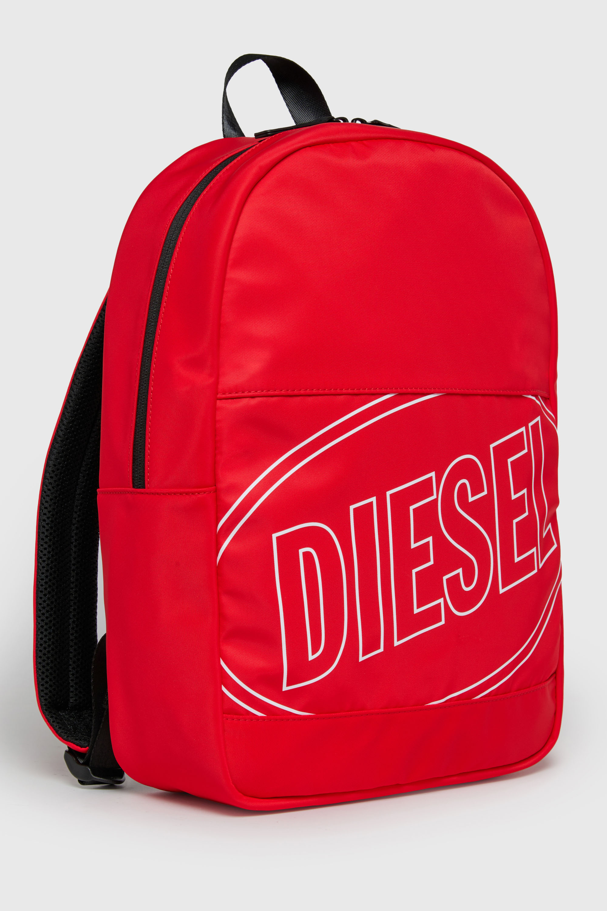 Diesel - WCIRCLE, WCIRCLE - Mochila de nailon con logo estampado Hombre in Rojo - 3