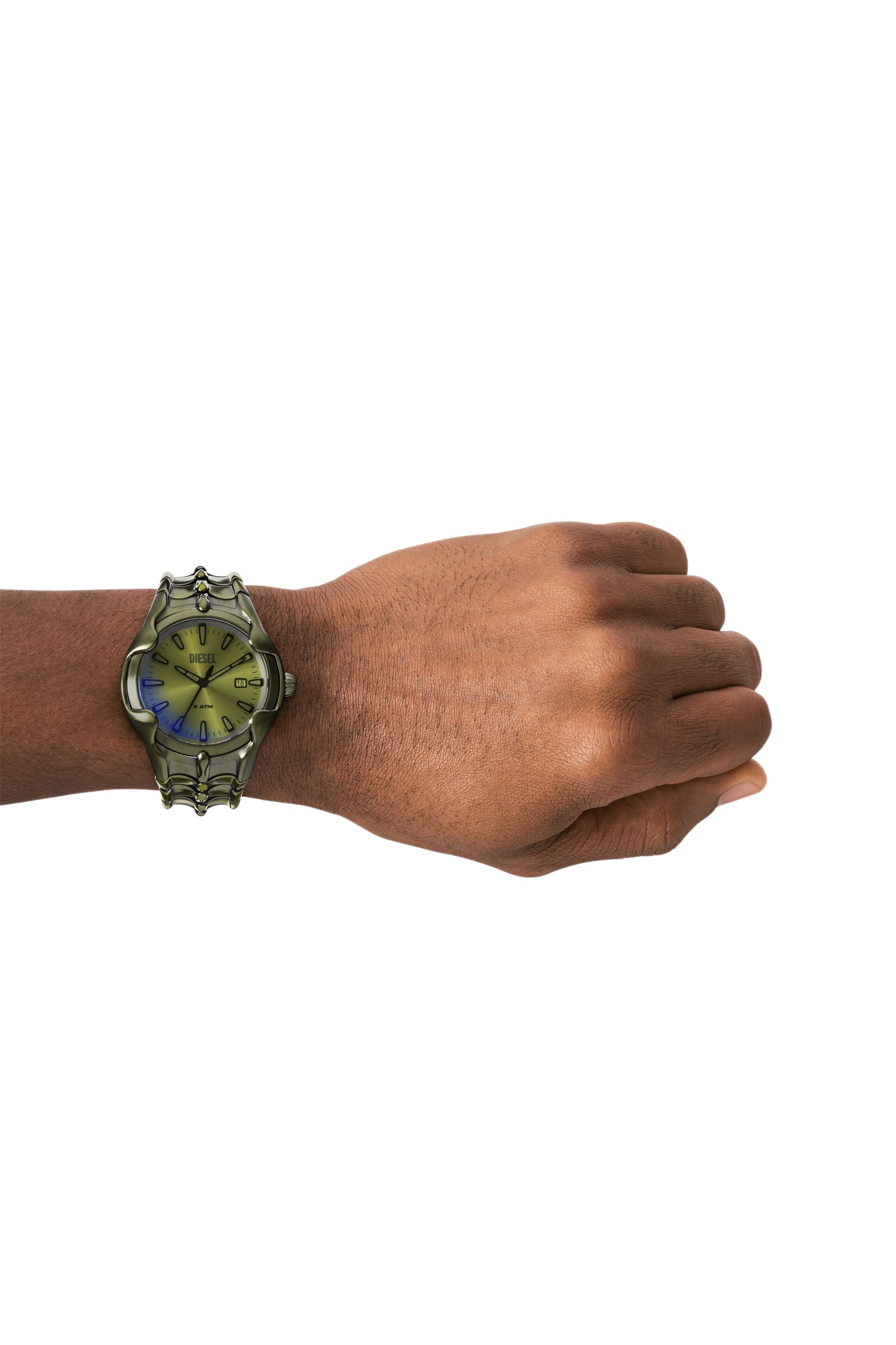 Diesel - DZ2221 WATCH, Reloj Vert de acero inoxidable verde con movimiento de fecha de tres agujas Hombre in Verde - 4