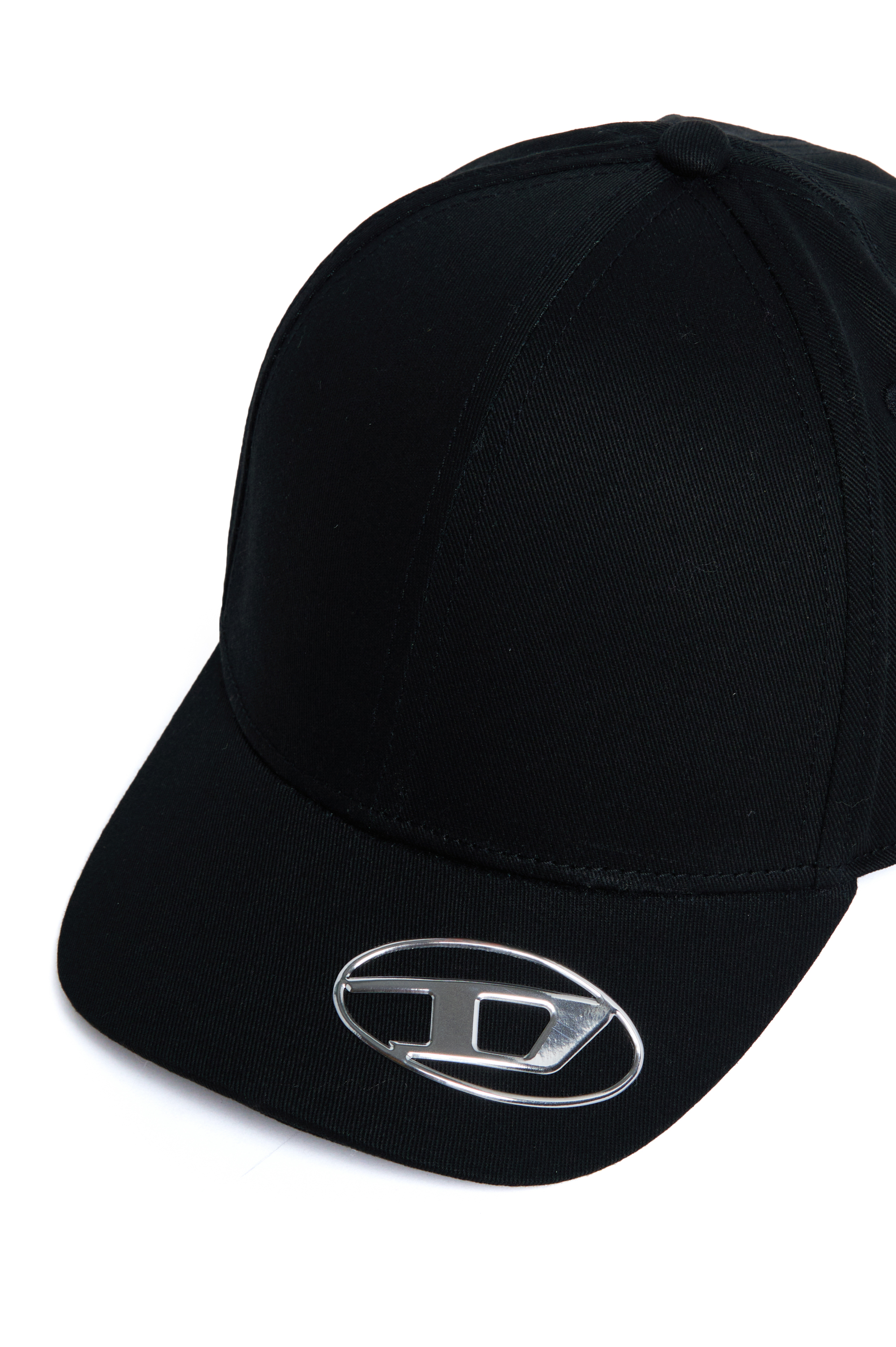 Diesel - FCEFFIL, Unisex Gorra de béisbol con logotipo metálico Oval D in Negro - Image 3