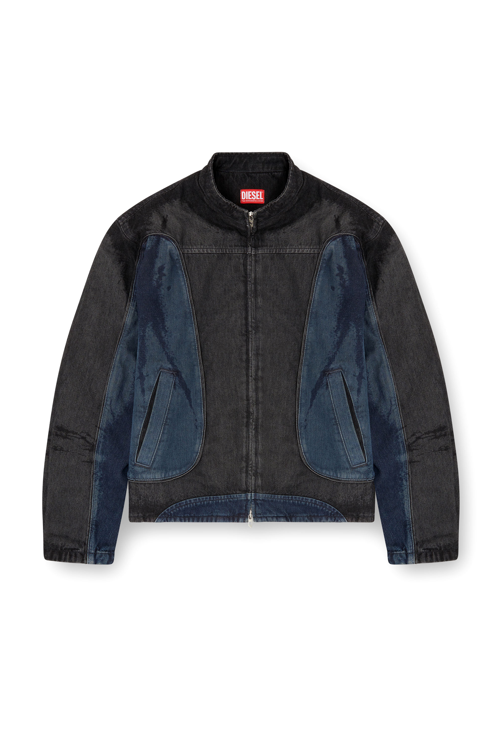 Diesel - D-BLENK-S, Chaqueta de estilo biker en denim bicolor Hombre in Multicolor - 3