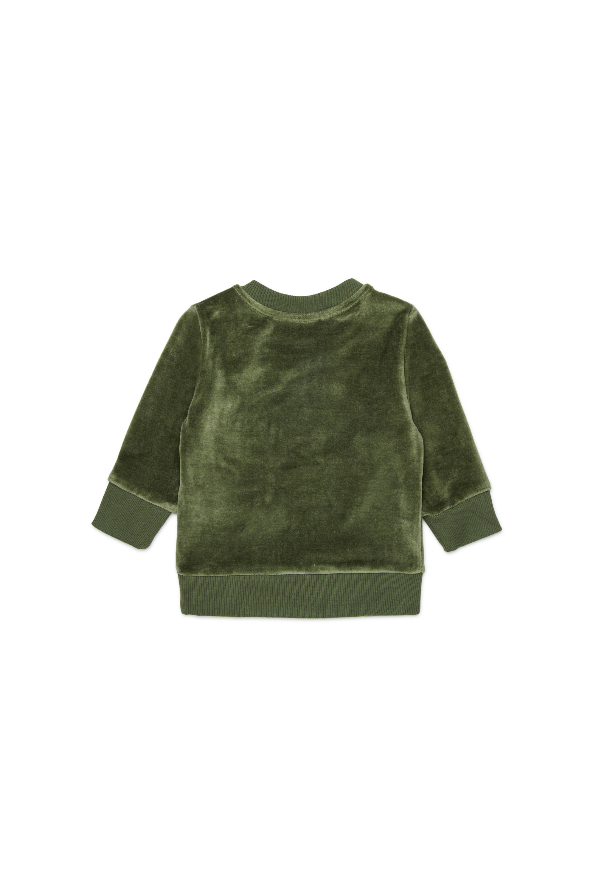 Diesel - SHENIB, Sudadera de terciopelo con bordado Oval D Hombre in Verde - 2