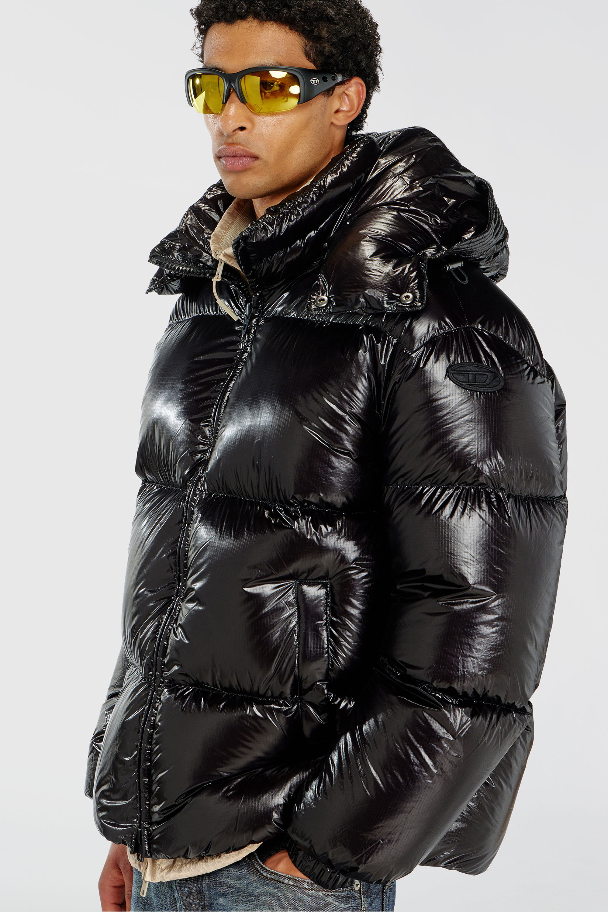Diesel - W-ROLFYS-WRD-BKCP, Chaqueta acolchada con capucha desmontable Hombre in Negro - 5