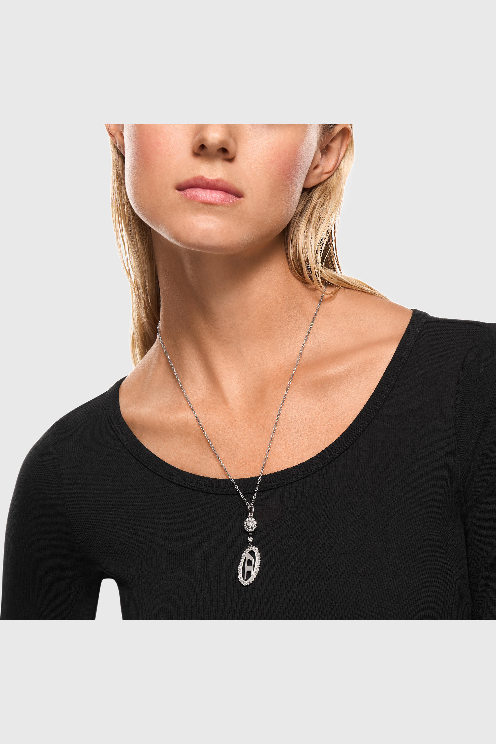 Diesel - DX1750040, Collar de acero inoxidable con colgante pav&eacute; Unisex in Plateado - 4